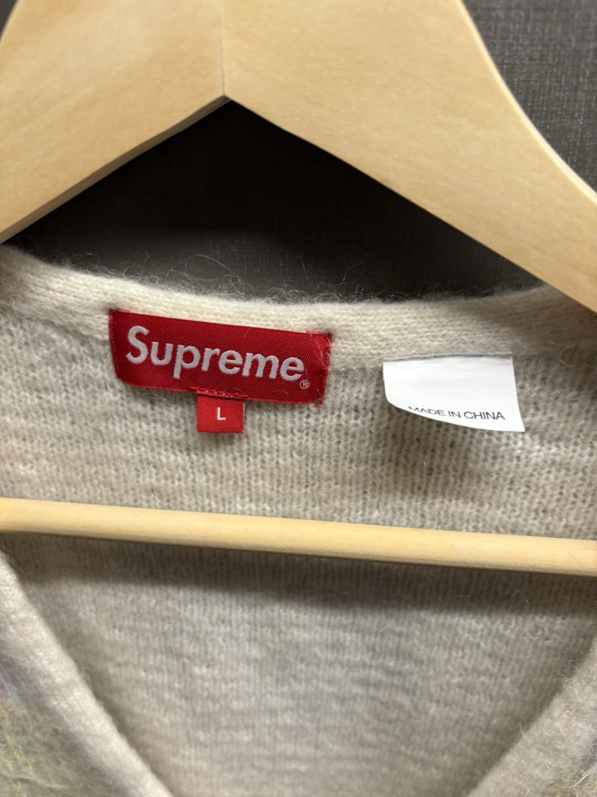 Supreme Supreme Brushed Grid Cardigan Size US L / EU 52-54 / 3 - 3 Thumbnail