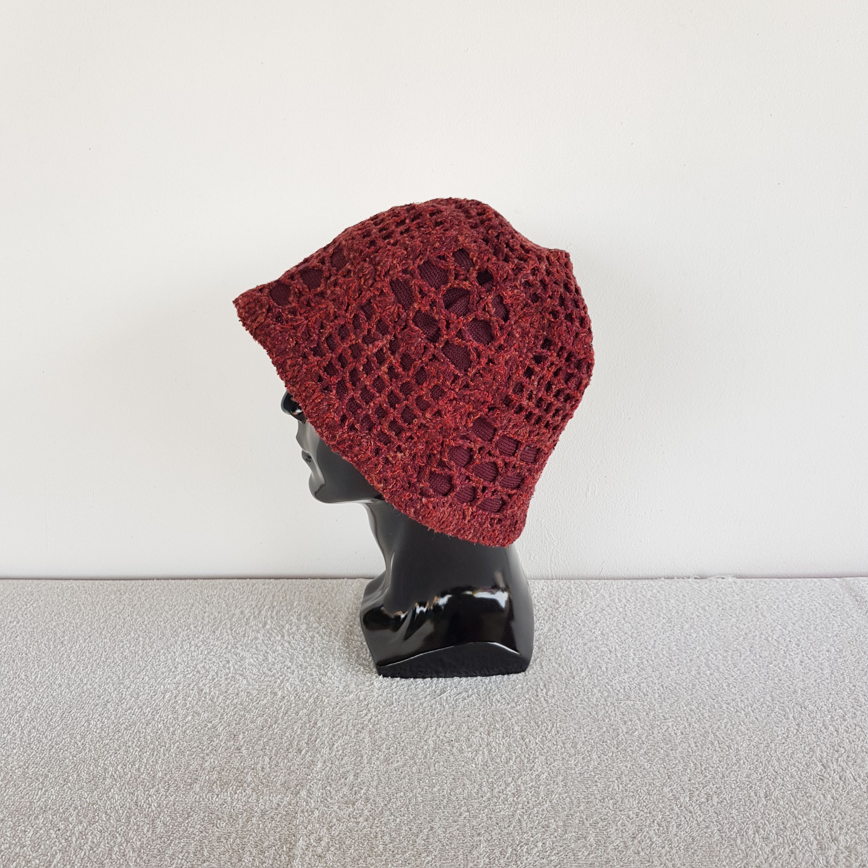 Homespun Knitwear Vintage Knit Crochet Avant Garde Design Beanie Snow Caps Hat Size ONE SIZE - 4 Thumbnail