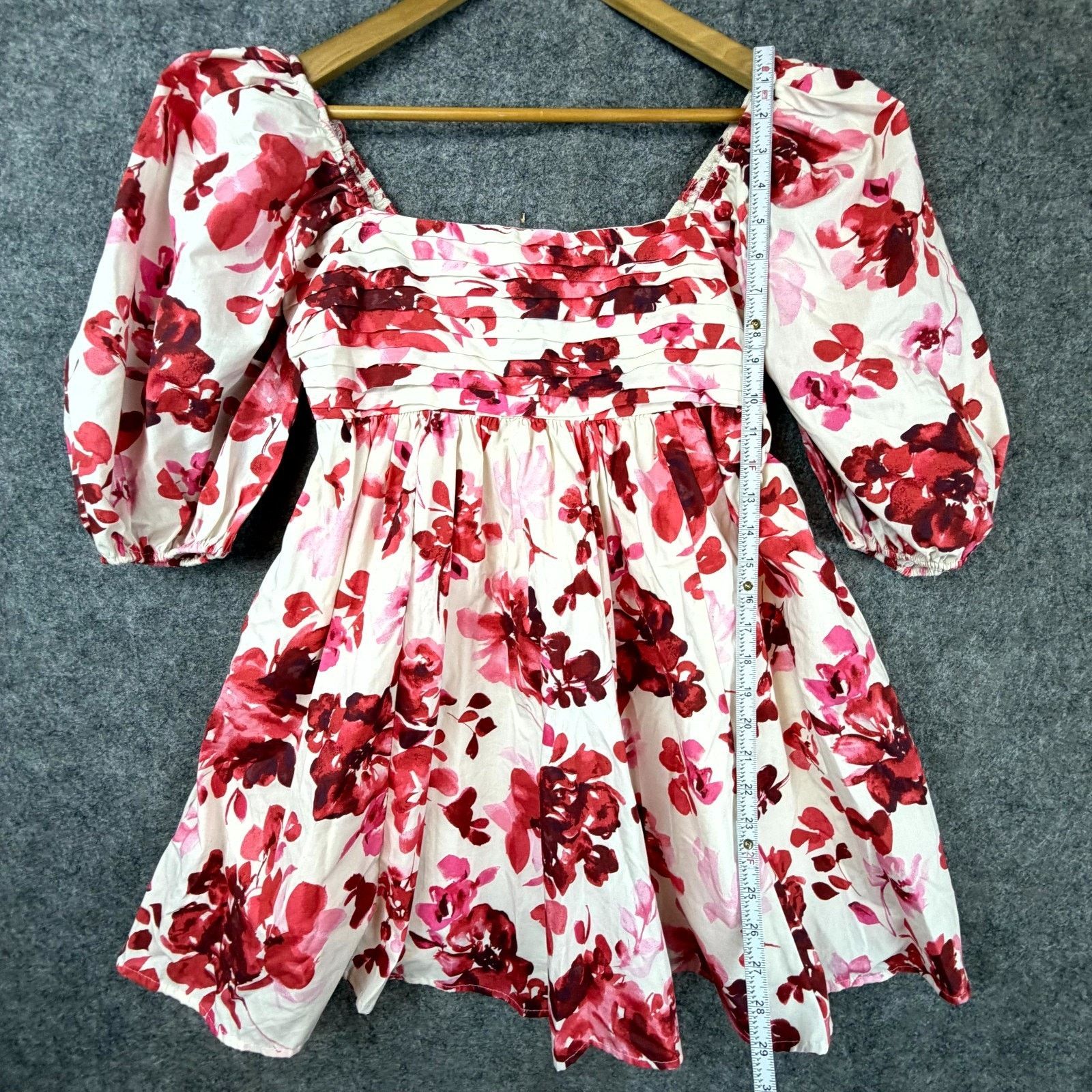 Abercrombie & Fitch Abercrombie & Fitch Dress M Red Emerson Poplin Babydoll Y2K Size M / US 6-8 / IT 42-44 - 3 Thumbnail