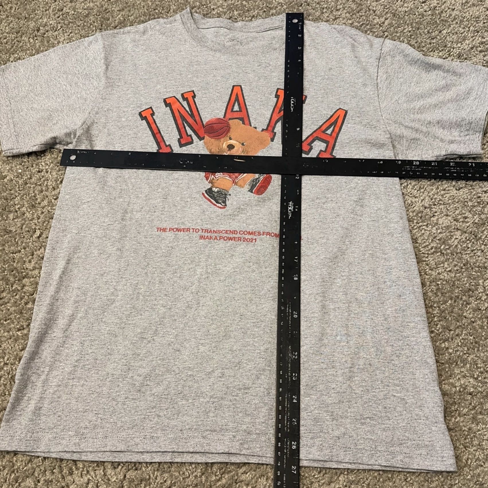 Vintage Inaka Power Basketball Bear Graphic Grey T-Shirt Medium Men Regular Gray Size US M / EU 48-50 / 2 - 5 Thumbnail