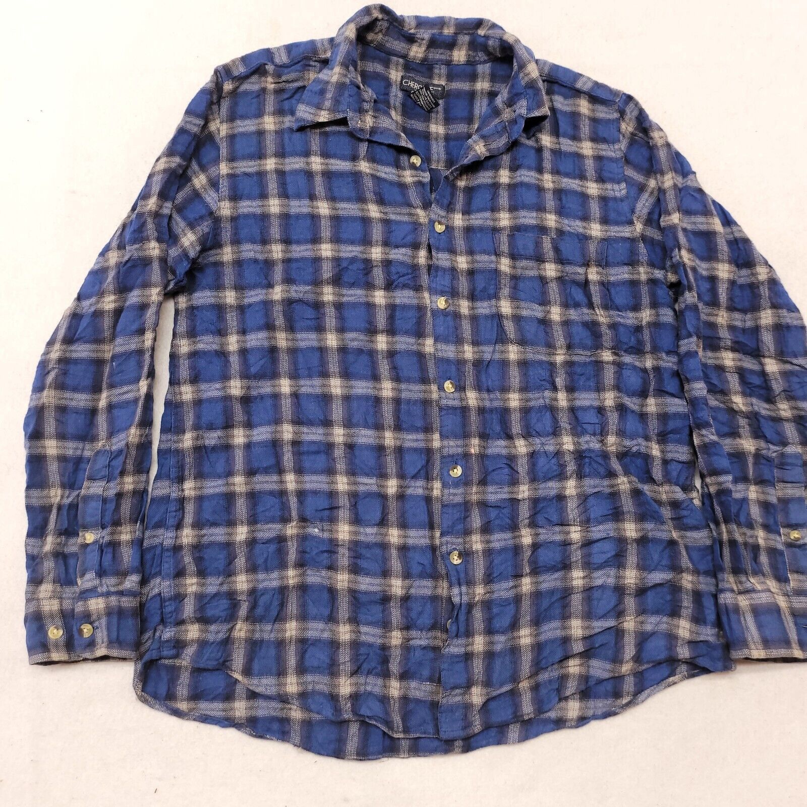 Cherokee Cherokee Tartan Flannel Button Up Shirt Mens Size M Blue Size US M / EU 48-50 / 2 - 2 Thumbnail