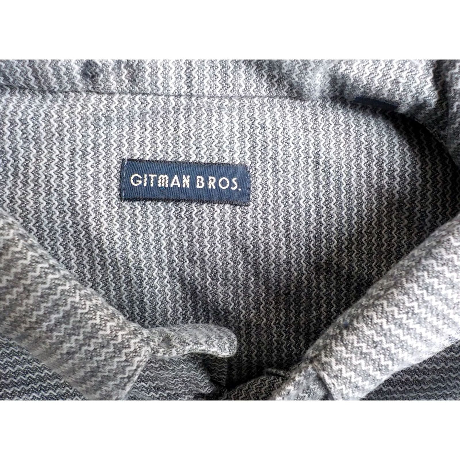 Vintage GITMAN Bros. Zig Zag Pattern Cotton L/S Shirt XL Black/White Button-Down Shirt Mens Size US XL / EU 56 / 4 - 4 Thumbnail