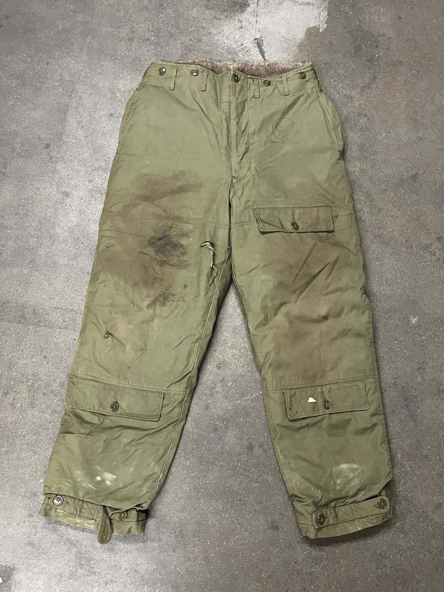 Vintage Vintage 1940s World War 2 US Air Force A-10 Flight Pants Size 38 Size US 36 / EU 52 - 1 Thumbnail