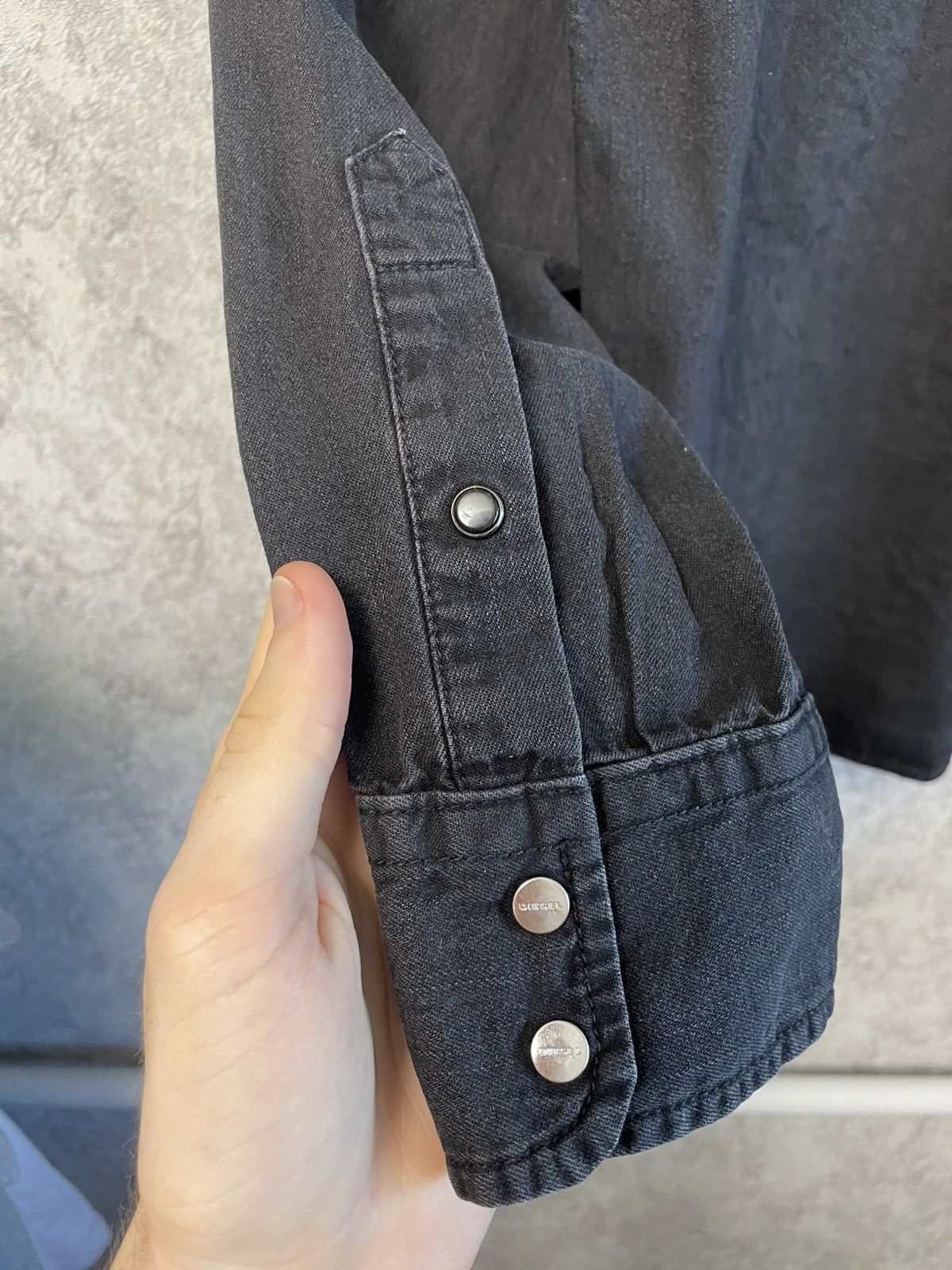 Diesel Diesel Black Denim Jeans Long Sleeve Shirt Button Ups Size US XL / EU 56 / 4 - 16 Thumbnail
