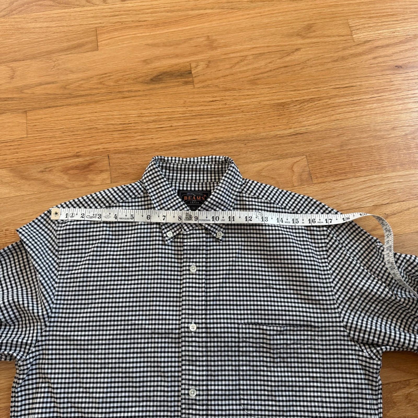 Beams Plus Beams Plus Men's Button Down Gingham Oxford Shirt in Black Size US M / EU 48-50 / 2 - 3 Thumbnail
