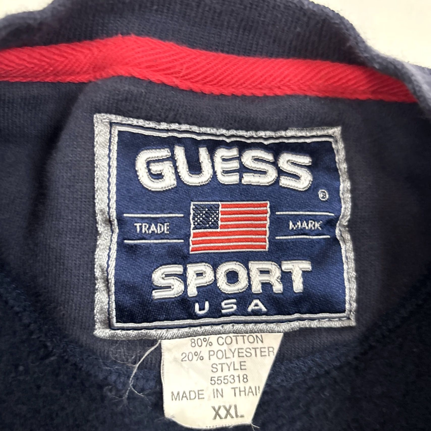 Guess VINTAGE GUESS Sports USA Embroidered Spellout Sweatshirt Crewneck Mens XXL Blue Size US XXL / EU 58 / 5 - 3 Thumbnail