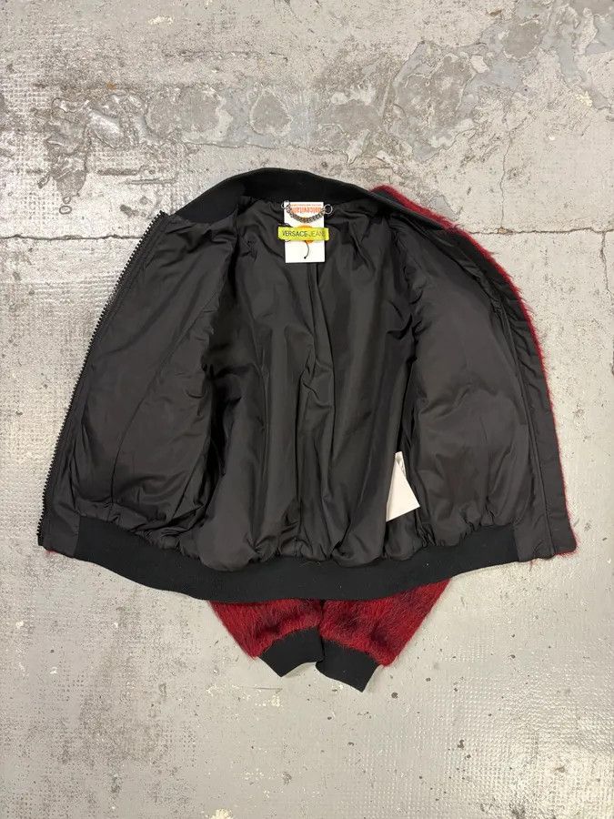 Versace 2010s Versace Red & Black Squared Plushed Bomber Jacket Size S / US 4 / IT 40 - 9 Thumbnail