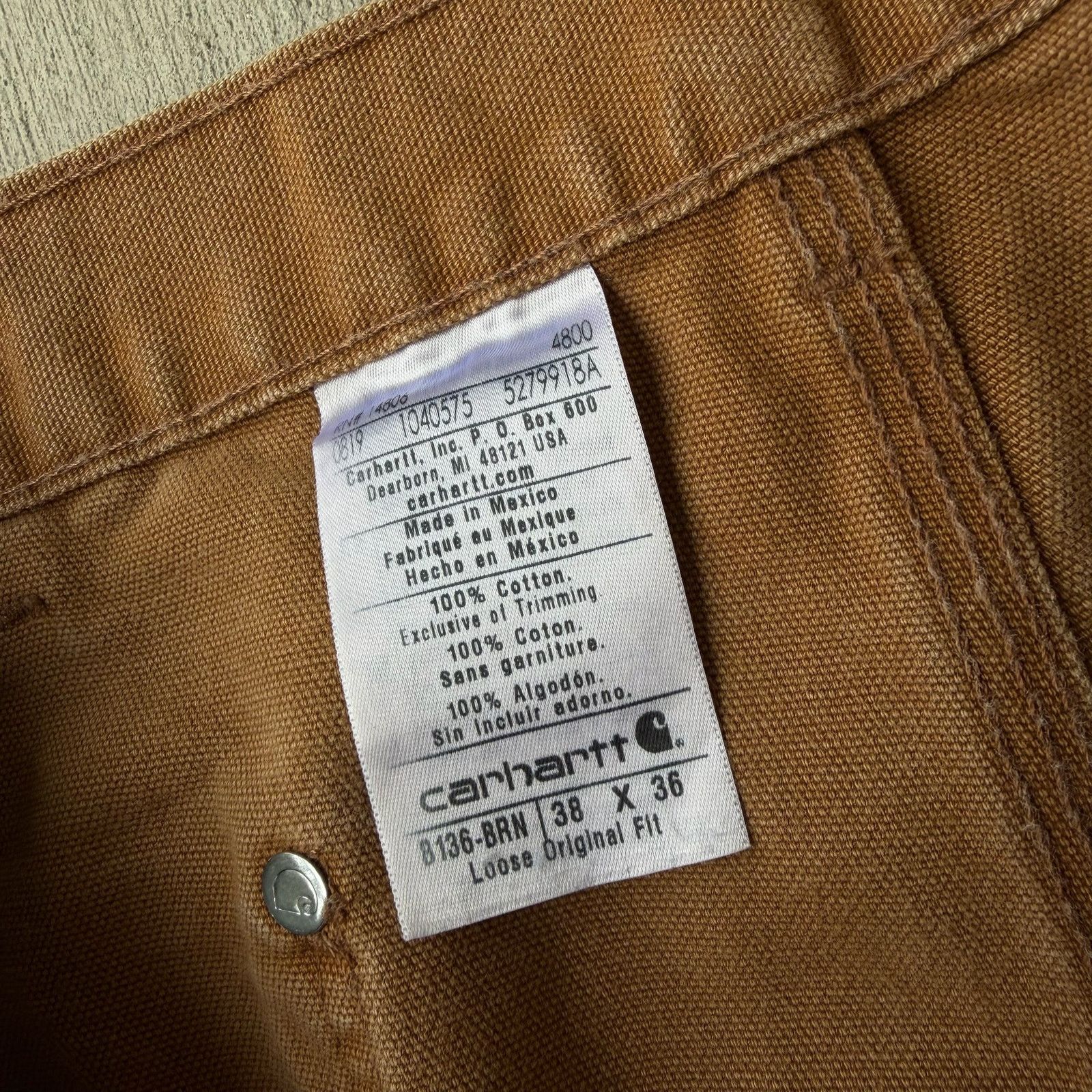 Carhartt × Vintage Carhartt brown double knee work wear carpenter pants Size US 36 / EU 52 - 7 Thumbnail