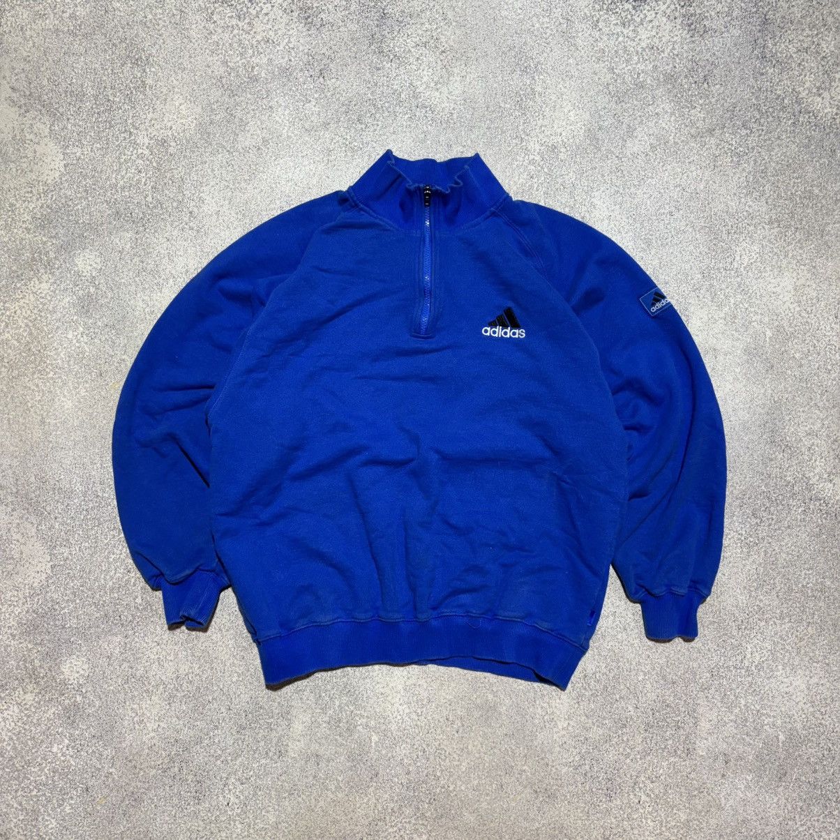 Adidas × Vintage Vintage Adidas 1/4 zip Sweatshirt Blue Y2K Mens size Medium Size US M / EU 48-50 / 2 - 1 Thumbnail