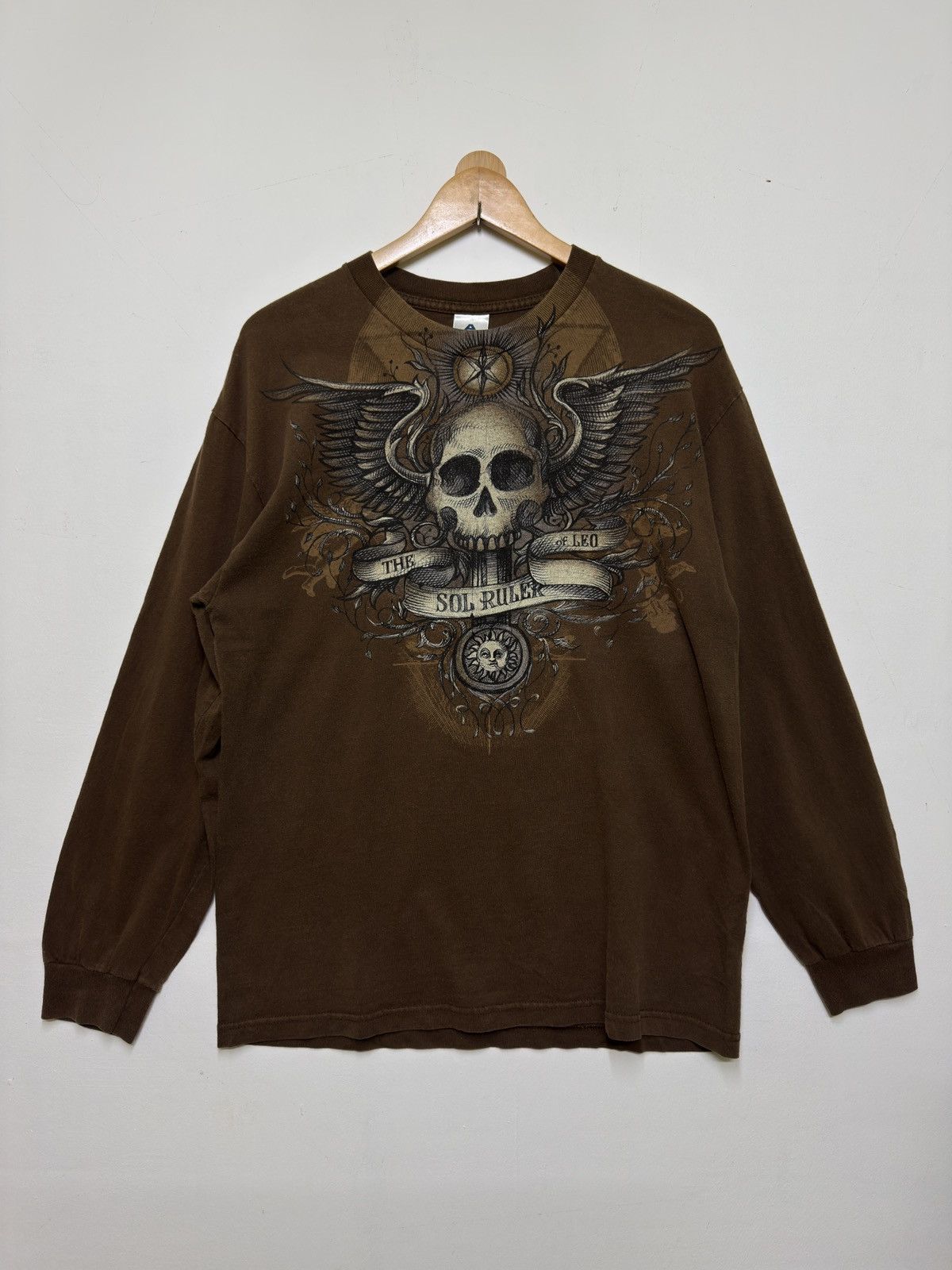 Affliction The Sol Ruler of Leo Winged Skull Long Sleeve Tee Size US M / EU 48-50 / 2 - 1 Thumbnail