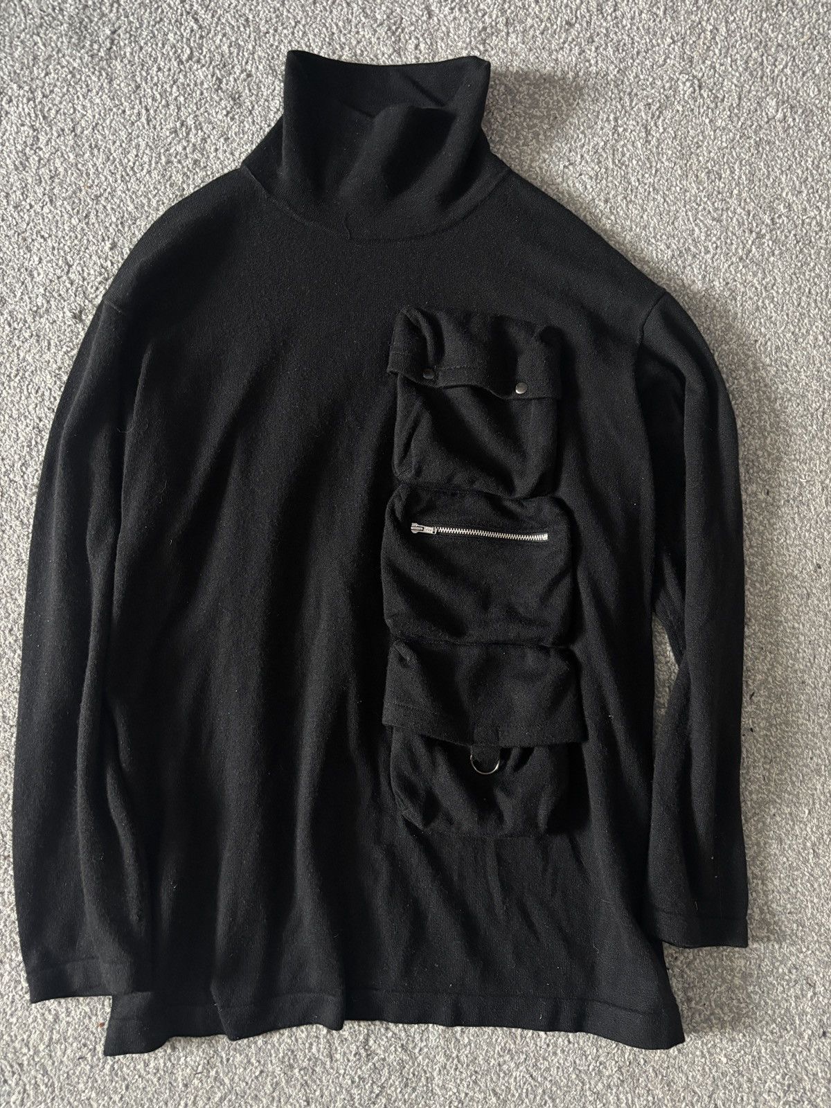 Yohji Yamamoto Y’S FOR MEN Vintage Black 100% Wool Turtleneck with Pockets Size US S / EU 44-46 / 1 - 1 Thumbnail