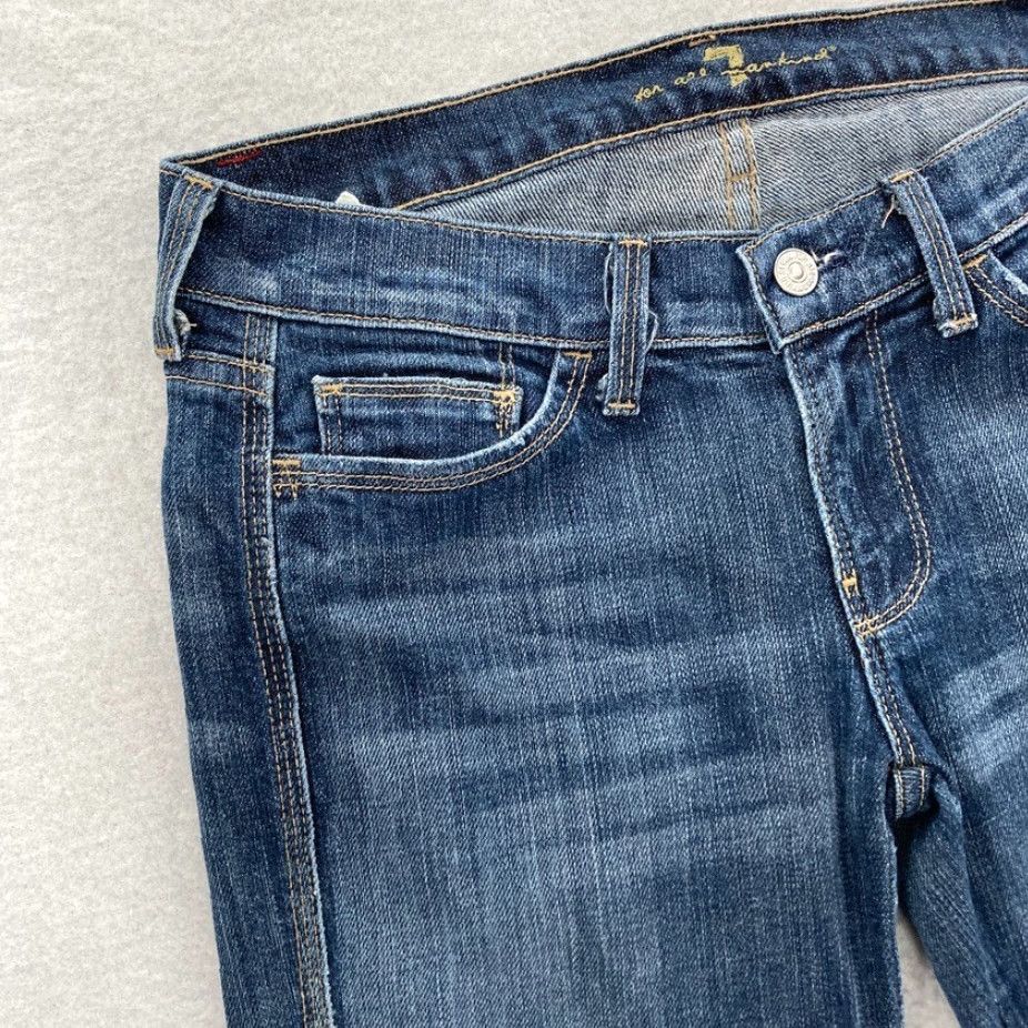 7 For All Mankind 7 For All Mankind Women's 28 Dark Wash Blue Stretch Denim Skinny Jeans Low Rise Size 28" / US 6 / IT 42 - 3 Thumbnail