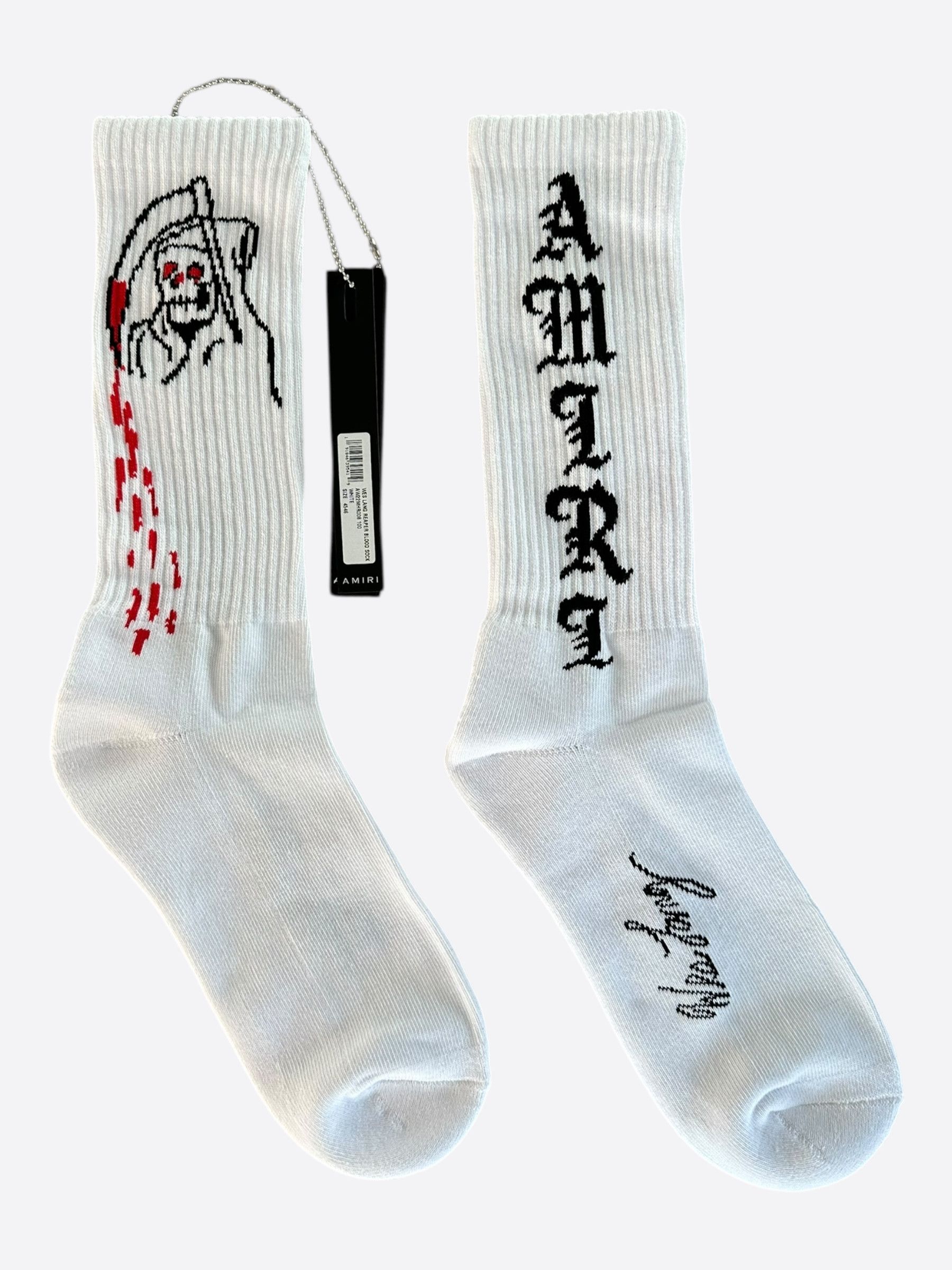 Amiri Amiri Wes Lang White & Black Blood Reaper Socks Size ONE SIZE - 1 Thumbnail