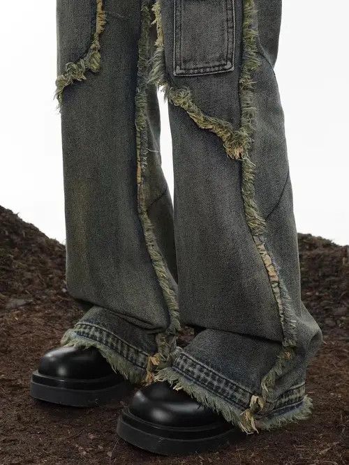 Jean Vintage street wash baggy y2k micro flare jeans Size US 30 / EU 46 - 5 Thumbnail