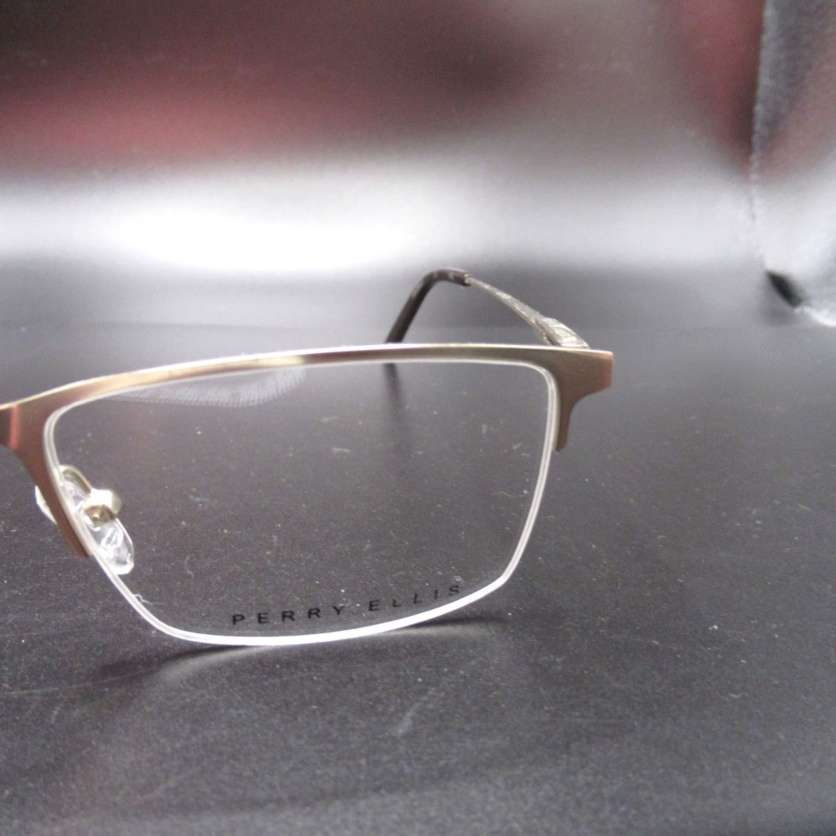 Perry Ellis Perry Ellis Eyeglasses Frames PE439-3 Stainless Steel Gold Tone 54-18-140 Unisex Mens Rectangle Semi-Rimless Business Size ONE SIZE - 2 Thumbnail