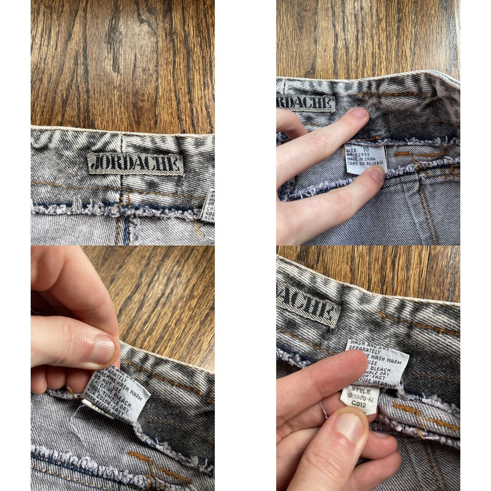 Jordache VINTAGE Jordache Jeans Womens 10 Gray Acid Wash 90s Straight Denim 28x29 Inseam 29 Pockets Regular Rise High Size 32" / US 10 / IT 46 - 8 Thumbnail