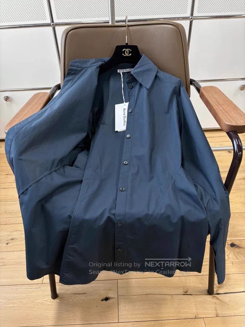 Acne Studios Acne Studios Dark Blue Oversized Tailored Collar Shirt 100 Size XXS / US 00 / IT 34 - 2 Thumbnail
