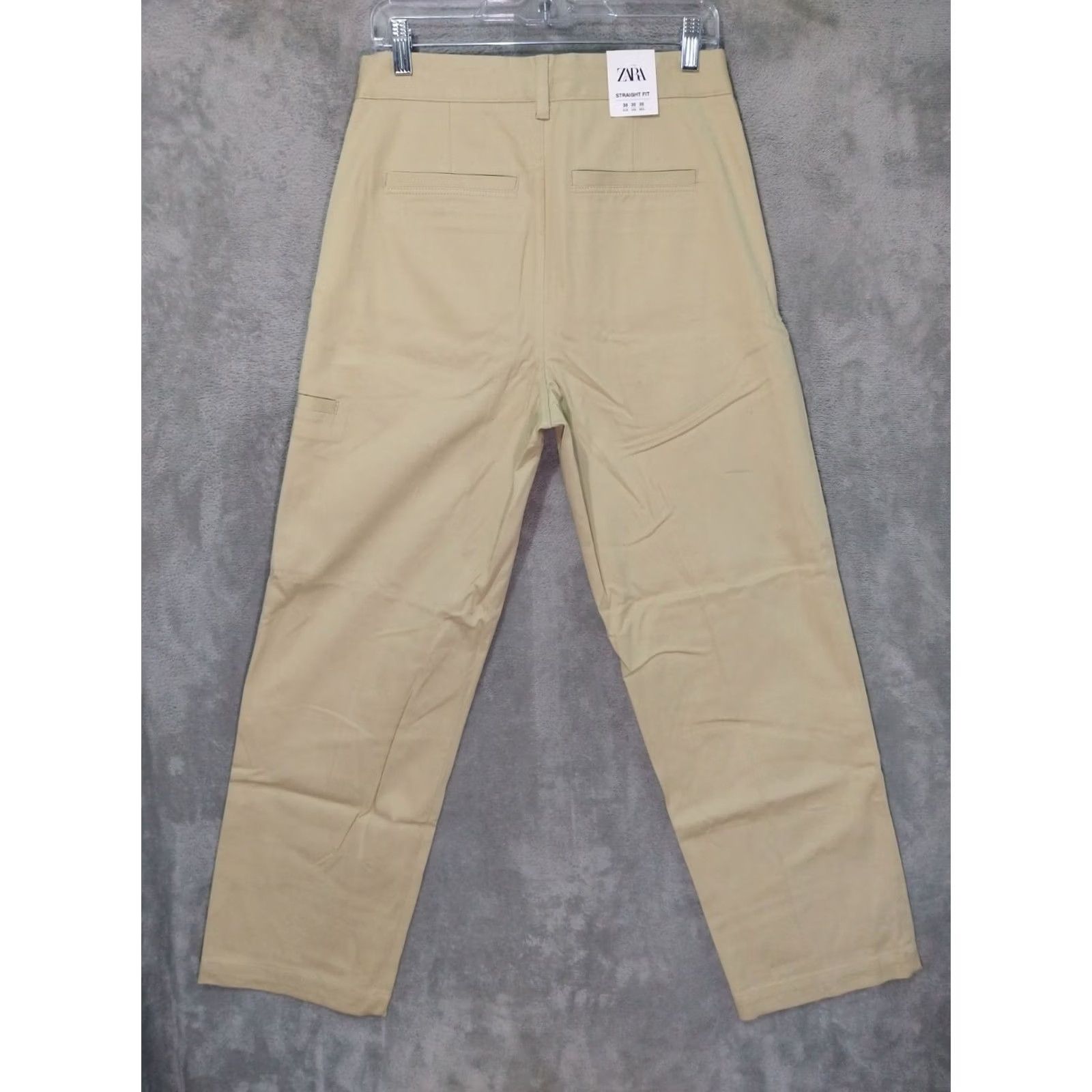 Zara Zara Mens Beige Chino Pants 30 x 31 Straight Fit Flat Front Cotton Casual Size US 30 / EU 46 - 2 Thumbnail