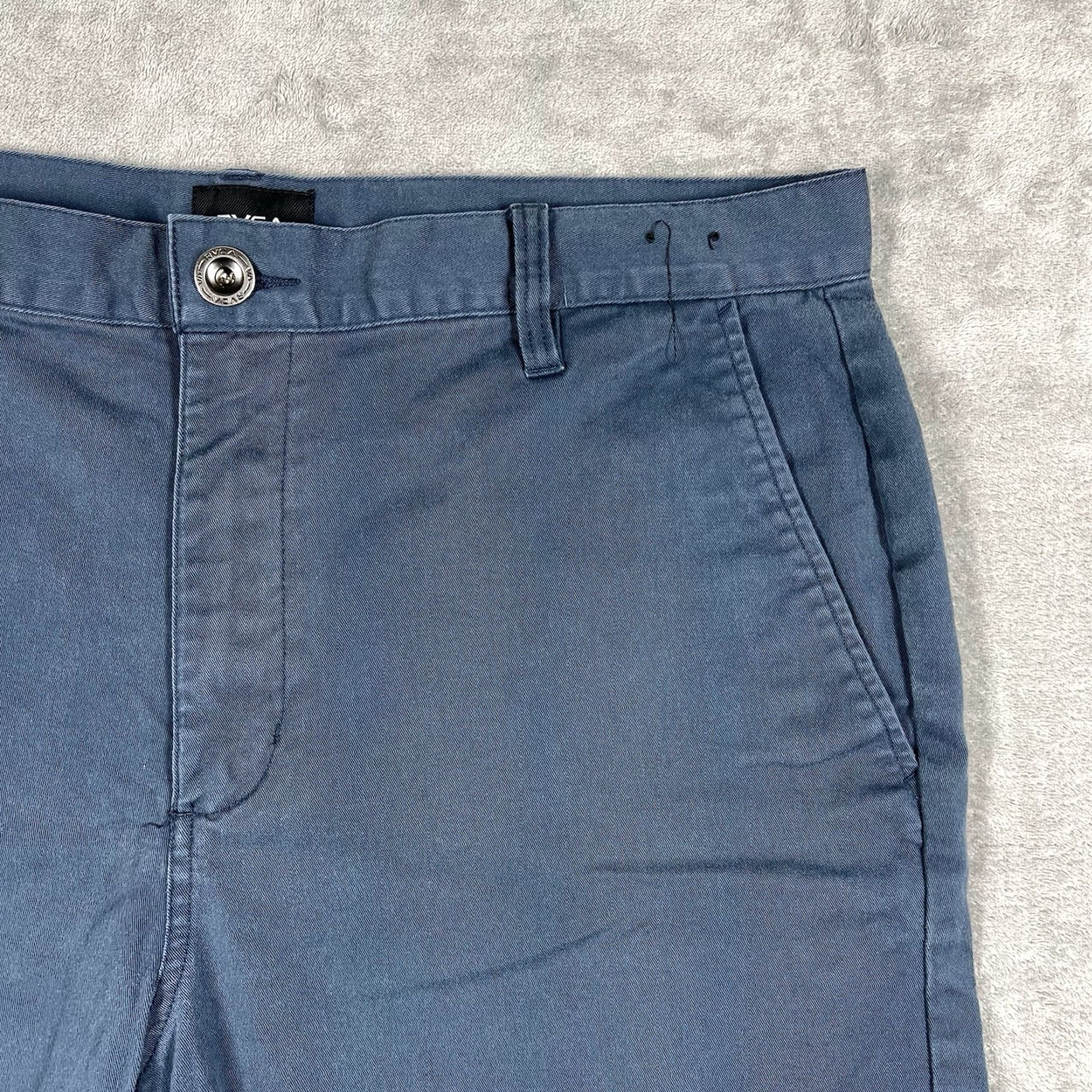 RVCA RVCA Weekend Stretch Men’s Chino Shorts Size 36 Blue Cotton Polyester Blend Size US 36 / EU 52 - 4 Thumbnail