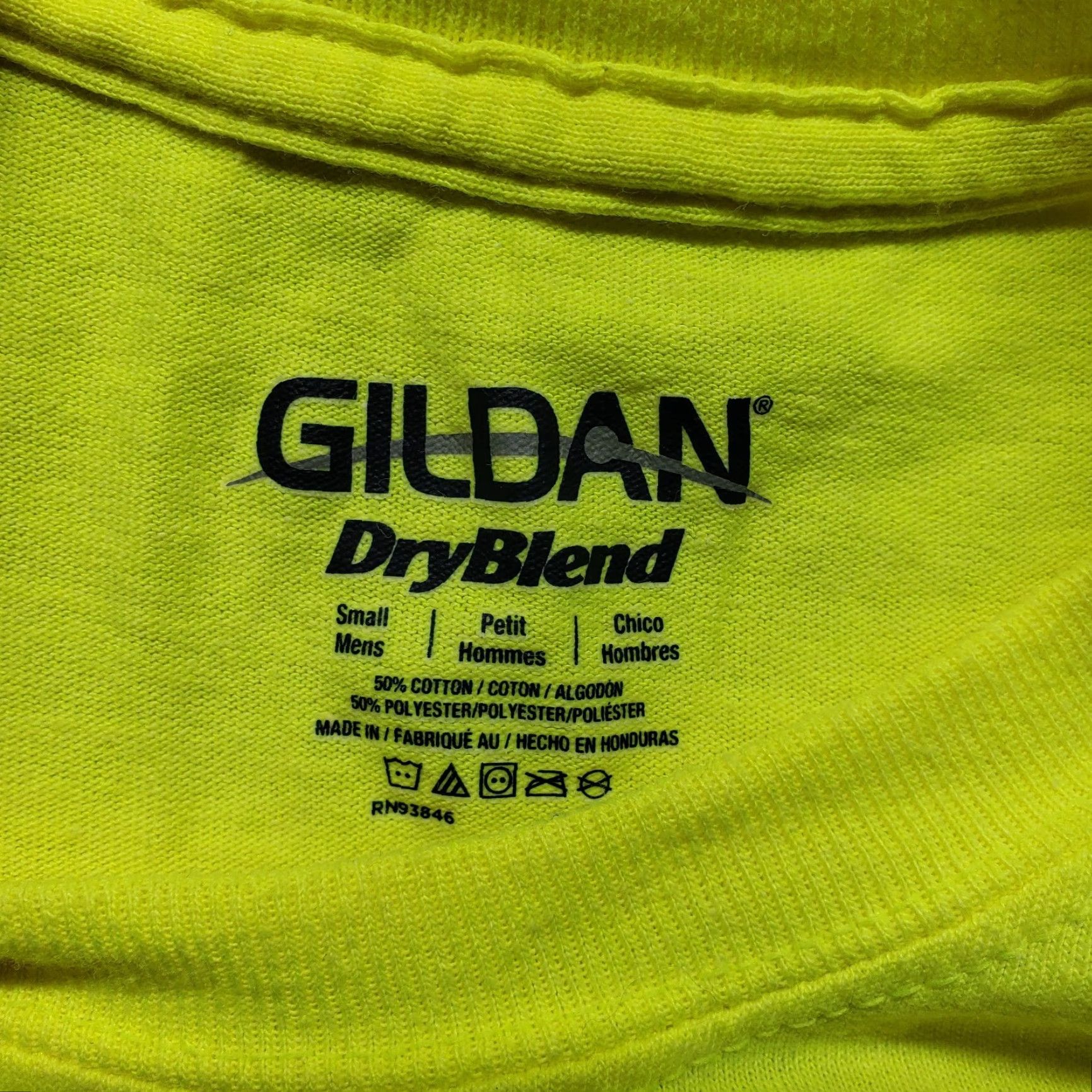 Gildan Gildan Shirt T-Shirt Crew Neck Short Sleeve Yellow 50/50 Adult Mens S Small Safety Neon Green Yellow Work Size US S / EU 44-46 / 1 - 2 Thumbnail