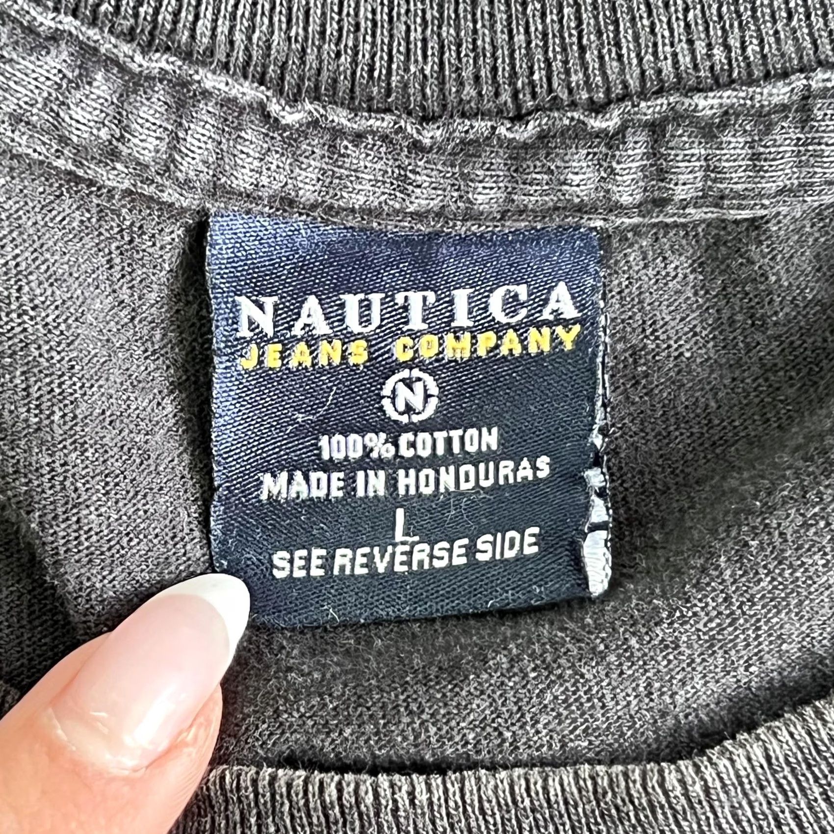 Nautica Vintage Nautica Jeans Company Shirt Mens Large Gray Logo Graphic Tee T-Shirt Size US L / EU 52-54 / 3 - 4 Thumbnail