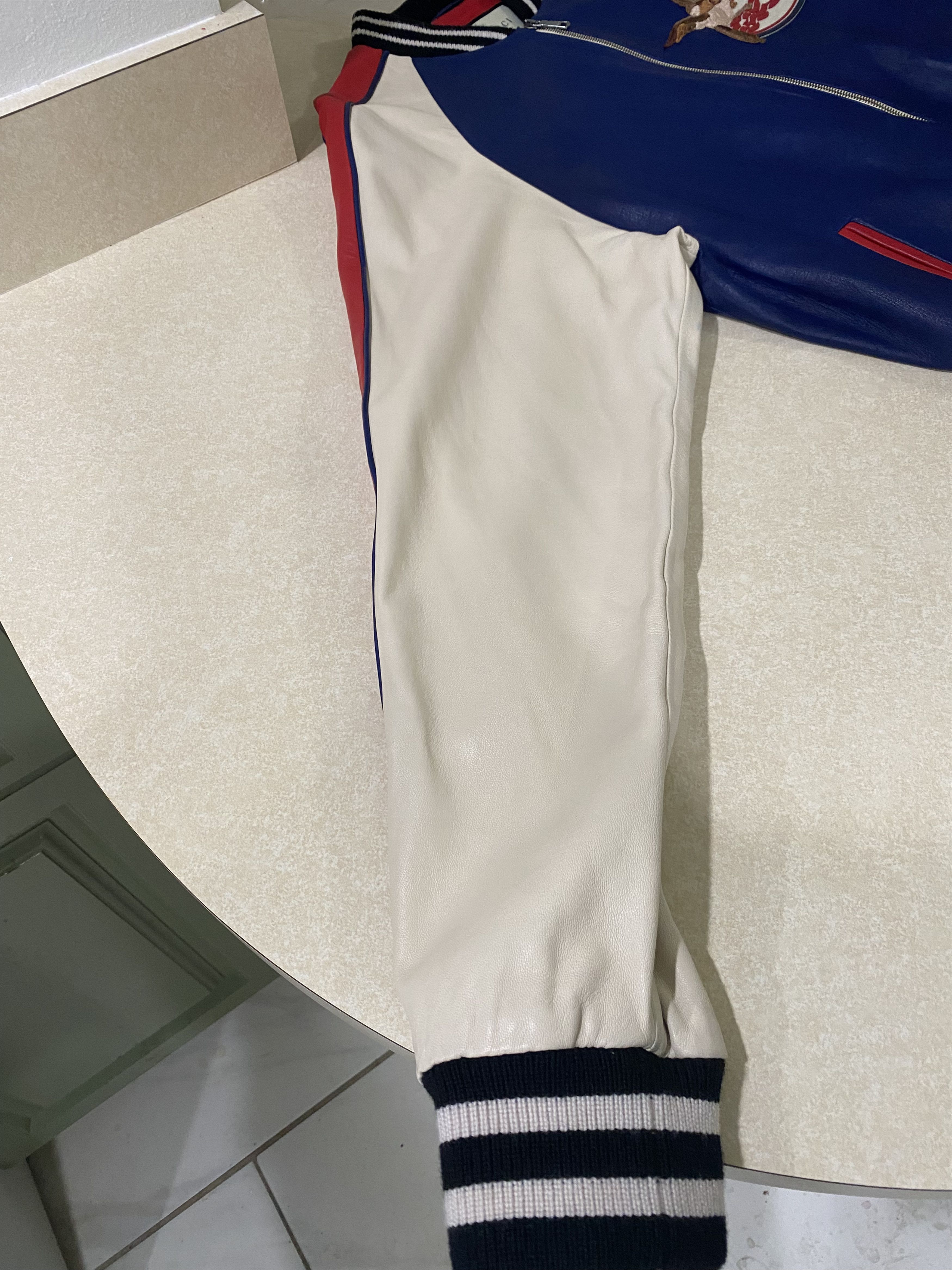 Gucci Gucci Leather Bomber Jacket with Bird and Pool Size US M / EU 48-50 / 2 - 4 Thumbnail