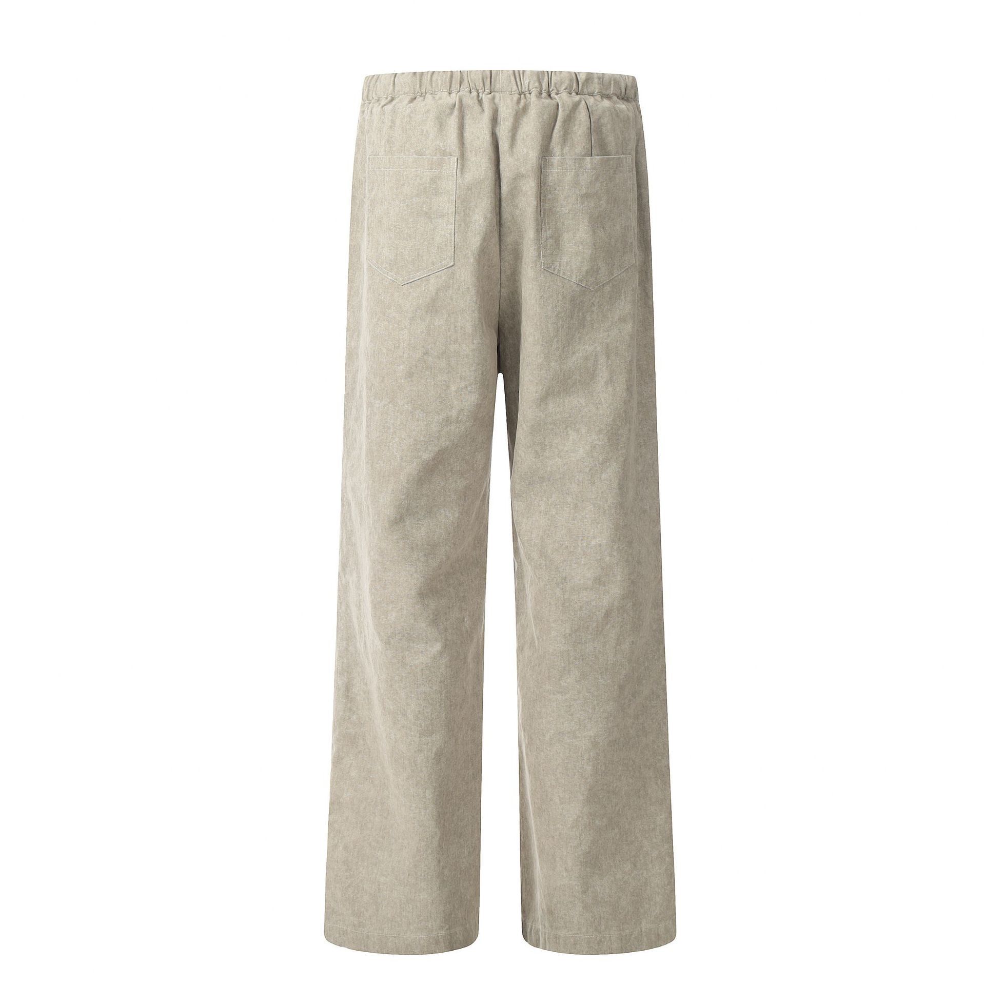 Japanese Brand × Jean Washed distressed loose straight lace-up linen casual jeans Size US 32 / EU 48 - 3 Thumbnail