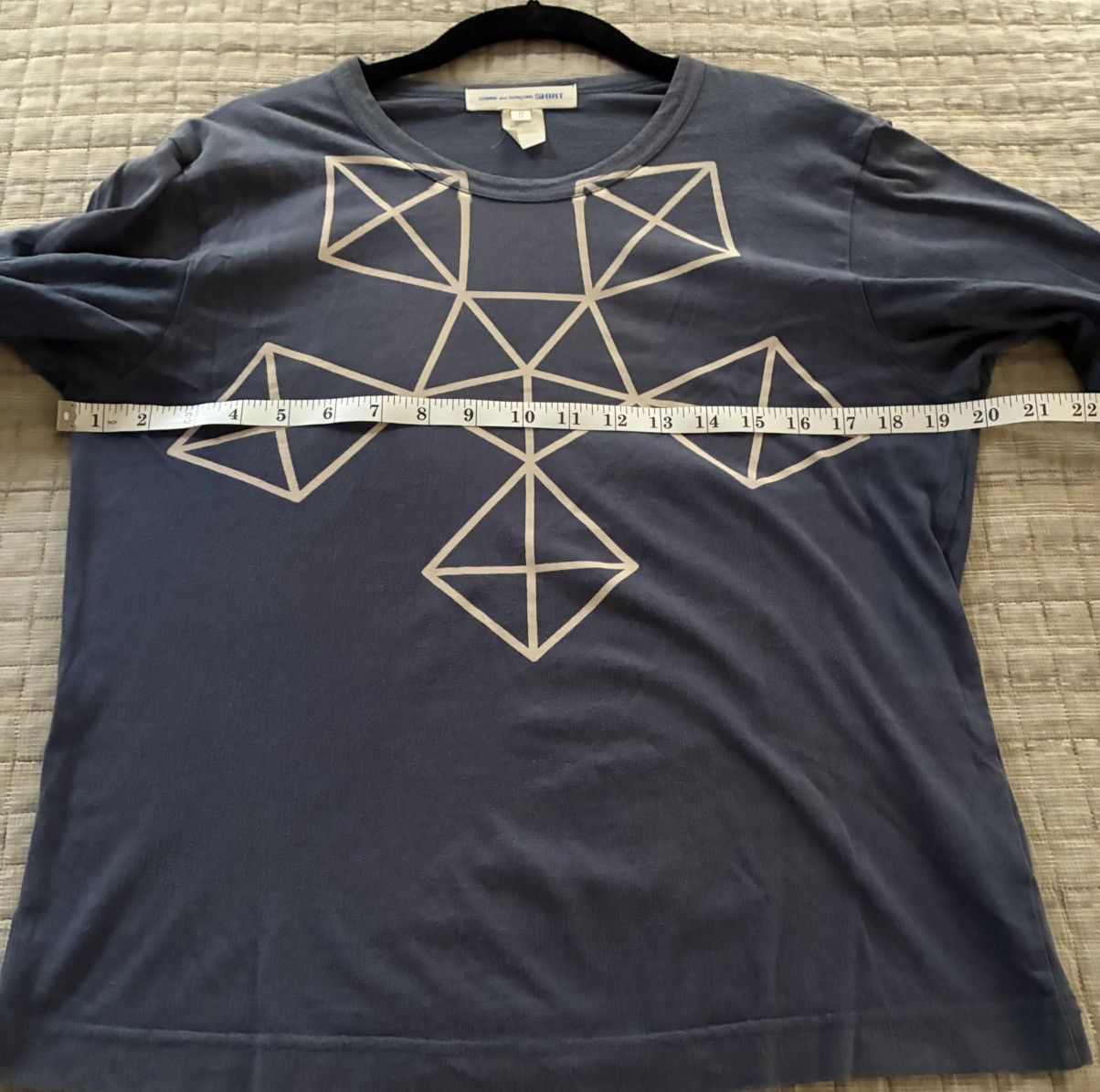 Comme des Garcons Comme des Garçon Geometric Design Blue Long Sleeve Shirt Size US S / EU 44-46 / 1 - 7 Thumbnail