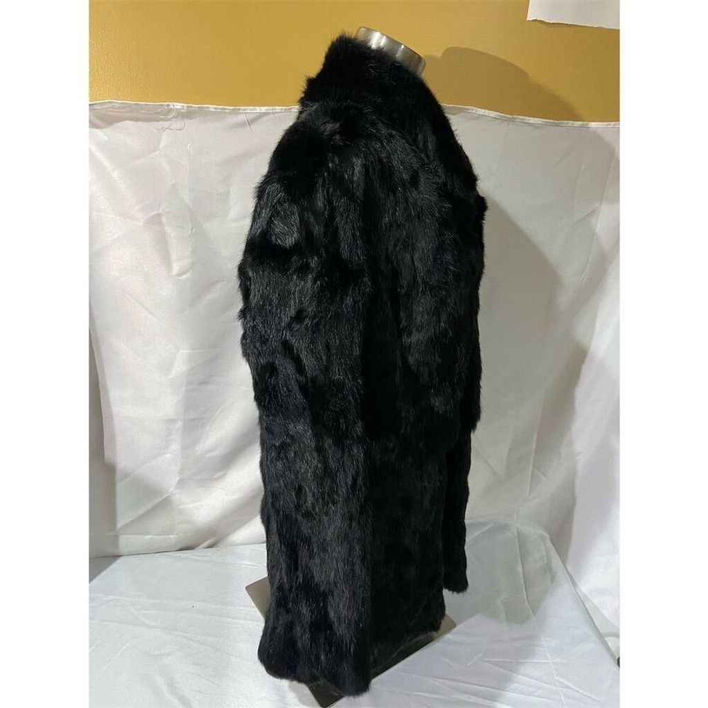 Fourstar Furstory Vintage Black Rabbit Fur Overcoat Women's Luxury Size L / US 10 / IT 46 - 4 Thumbnail