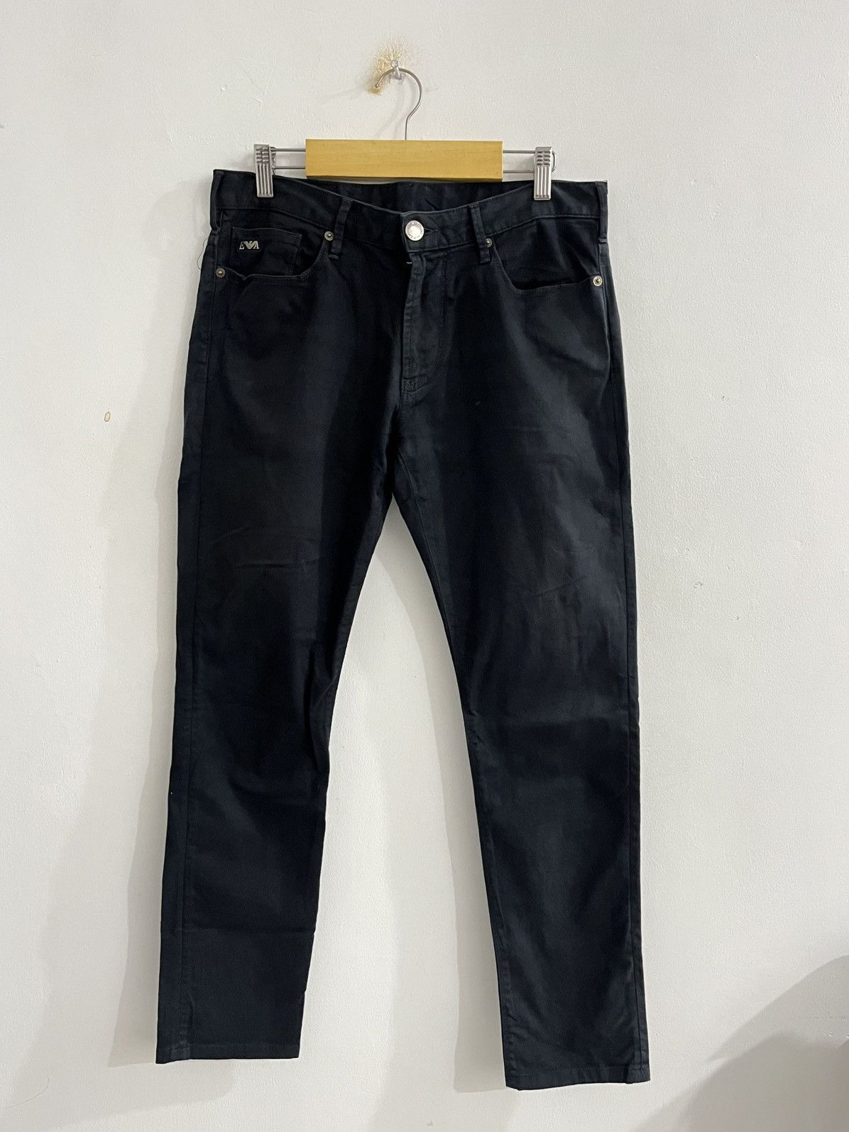 Emporio Armani Emporio Armani - Black Skinny Fit Pants 31 Size US 31 - 1 Thumbnail