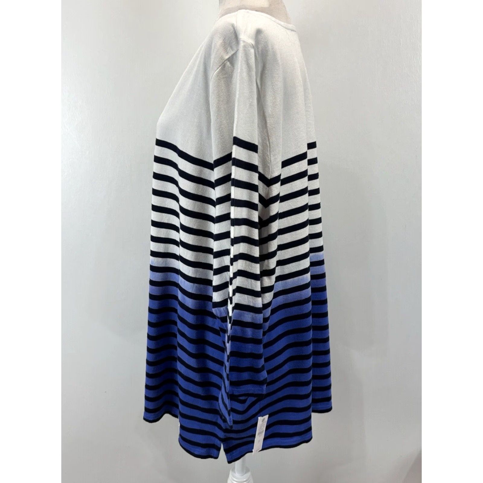 Talbots Talbots T-Shirt 3X Multicolor Ombré Dip Dye Striped 3/4 Sleeve Women Size XXL / US 16-18 / IT 52-54 - 2 Thumbnail