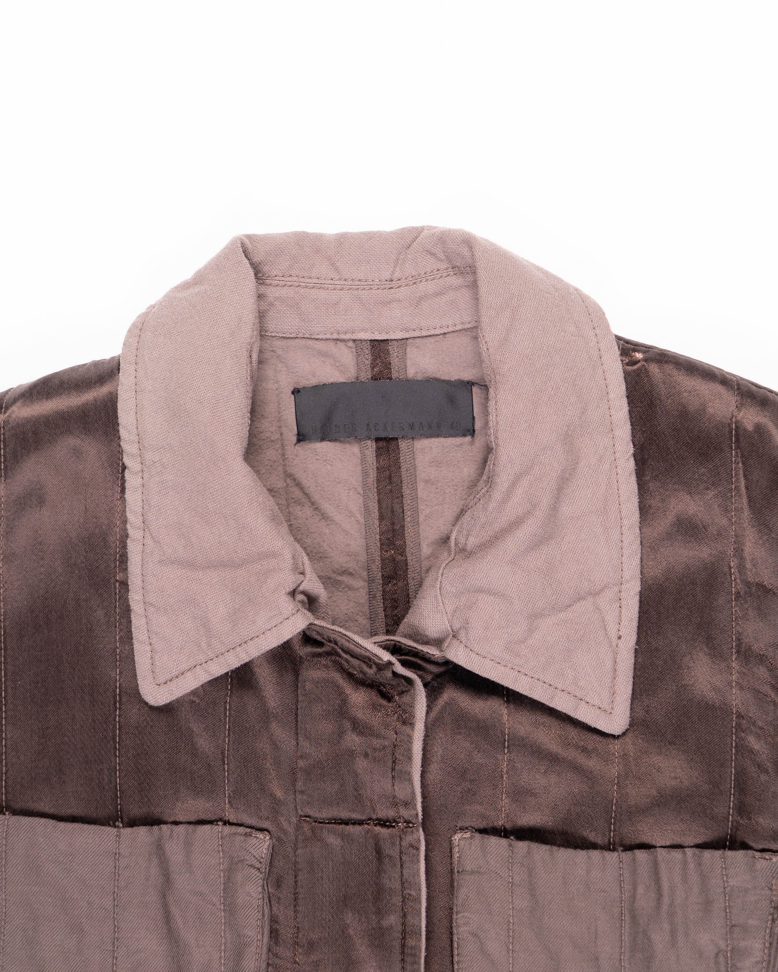 Haider Ackermann FW18 Distressed Workwear Jacket in Khaki Silk Satin Size S / US 4 / IT 40 - 3 Thumbnail