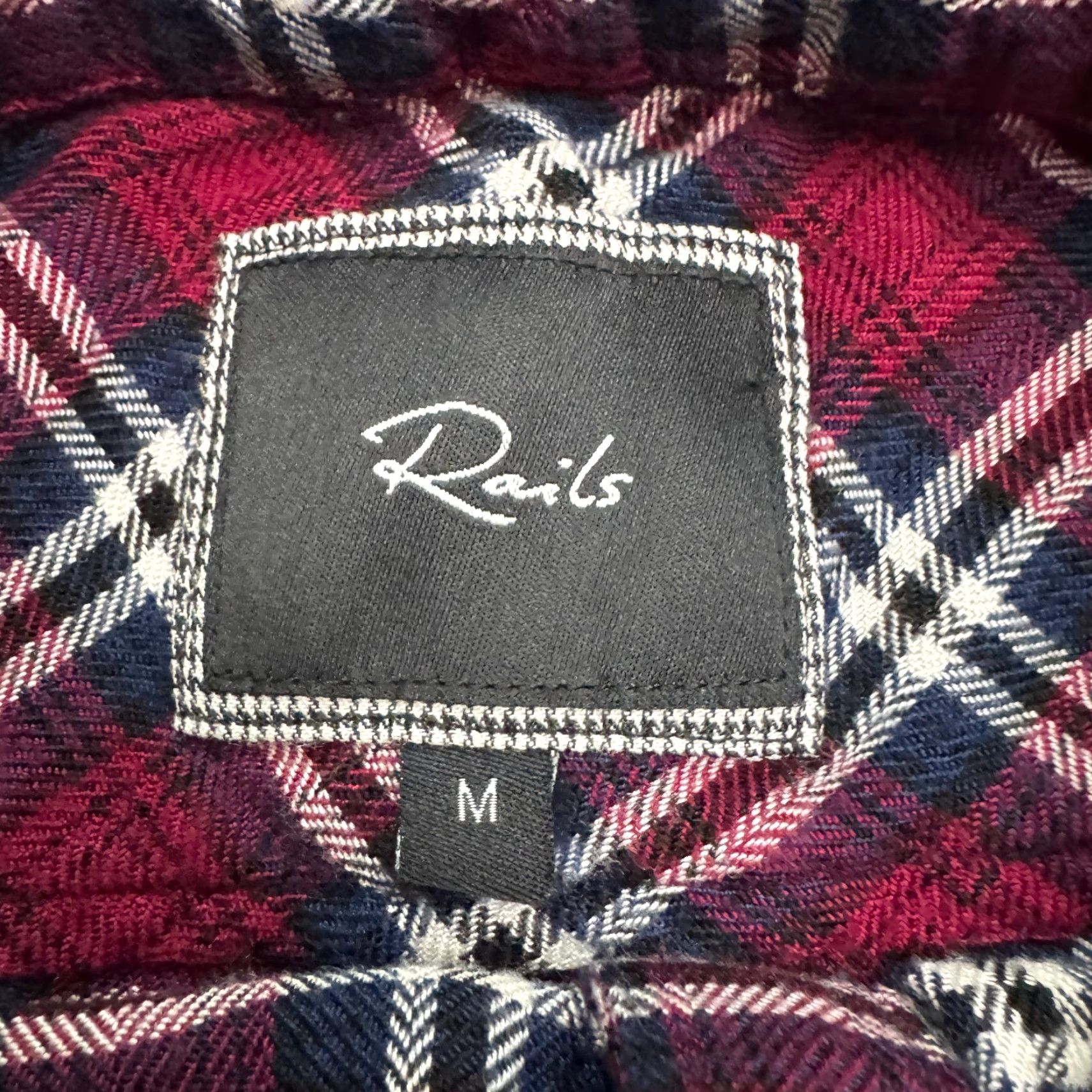 Rails Rails Button-Up Shirt Womens Medium Red Blue Plaid Rayon Long Sleeve Top Size M / US 6-8 / IT 42-44 - 7 Thumbnail
