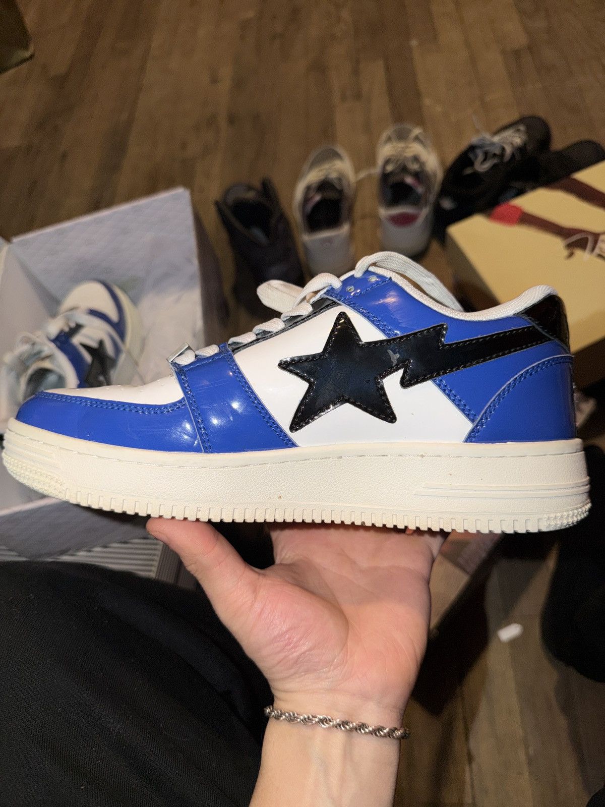 Bape BLUE WHITE AND BLUE BAPESTAS Size US 8 / EU 41 - 1 Thumbnail