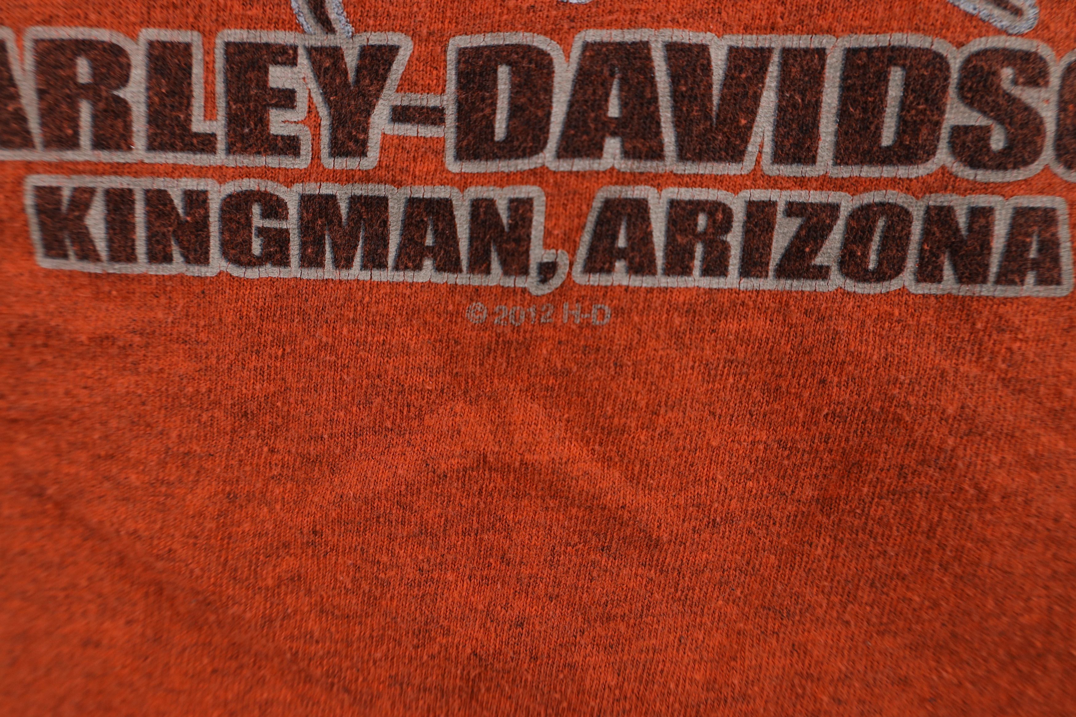 Harley Davidson × Vintage Vintage Y2K Harley Davidson t Skull T-Shirt Heather Orange Size US XXL / EU 58 / 5 - 10 Thumbnail