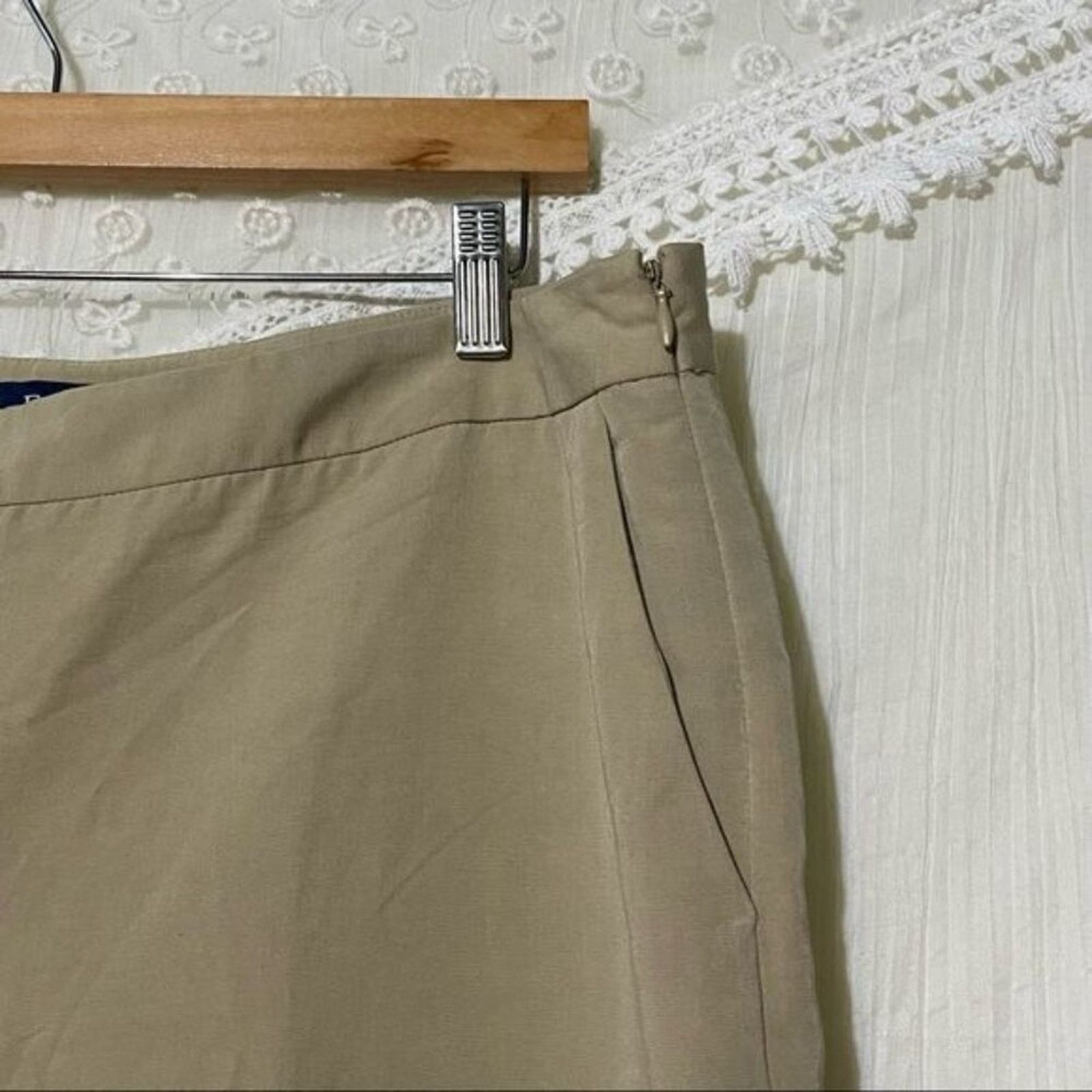 Evan Picone Evan Picone Womens Linen Blend Pants Size 10 Beige Size 32" / US 10 / IT 46 - 2 Thumbnail