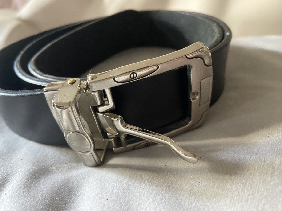 Hugo Boss Black Boss Genuine Leather belt with silver tone buckle Size 38 - 2 Thumbnail