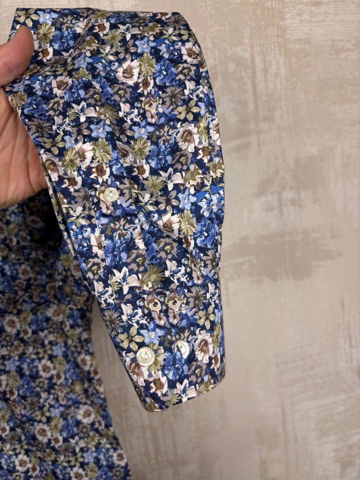Eton Eton Floral Long Sleeve Dress Shirt Sz L (41 / 16) Slim Fit Size US L / EU 52-54 / 3 - 10 Thumbnail