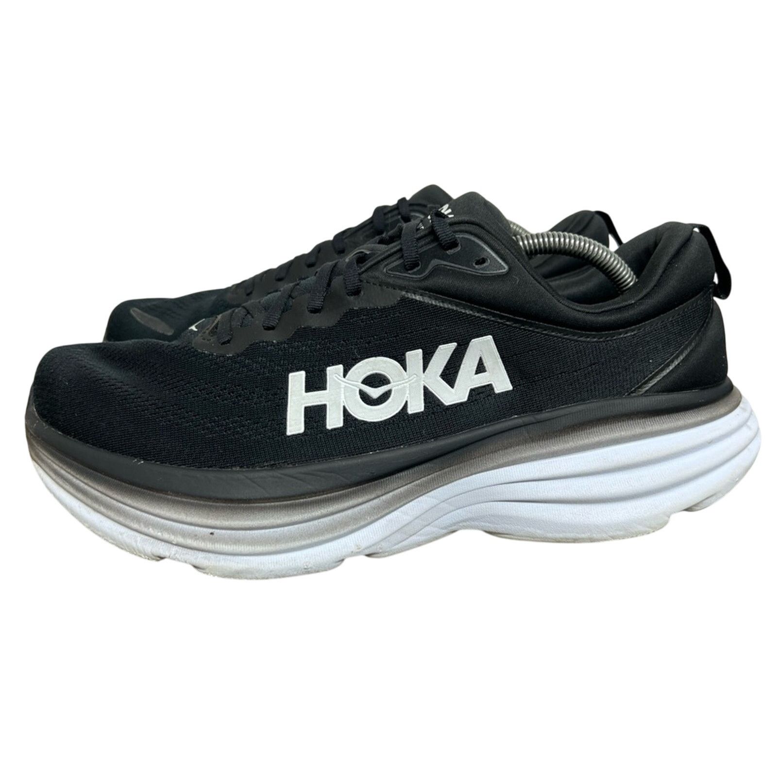 Hoka One One Mens Bondi 8 Black Running Shoes Sneakers 12 D