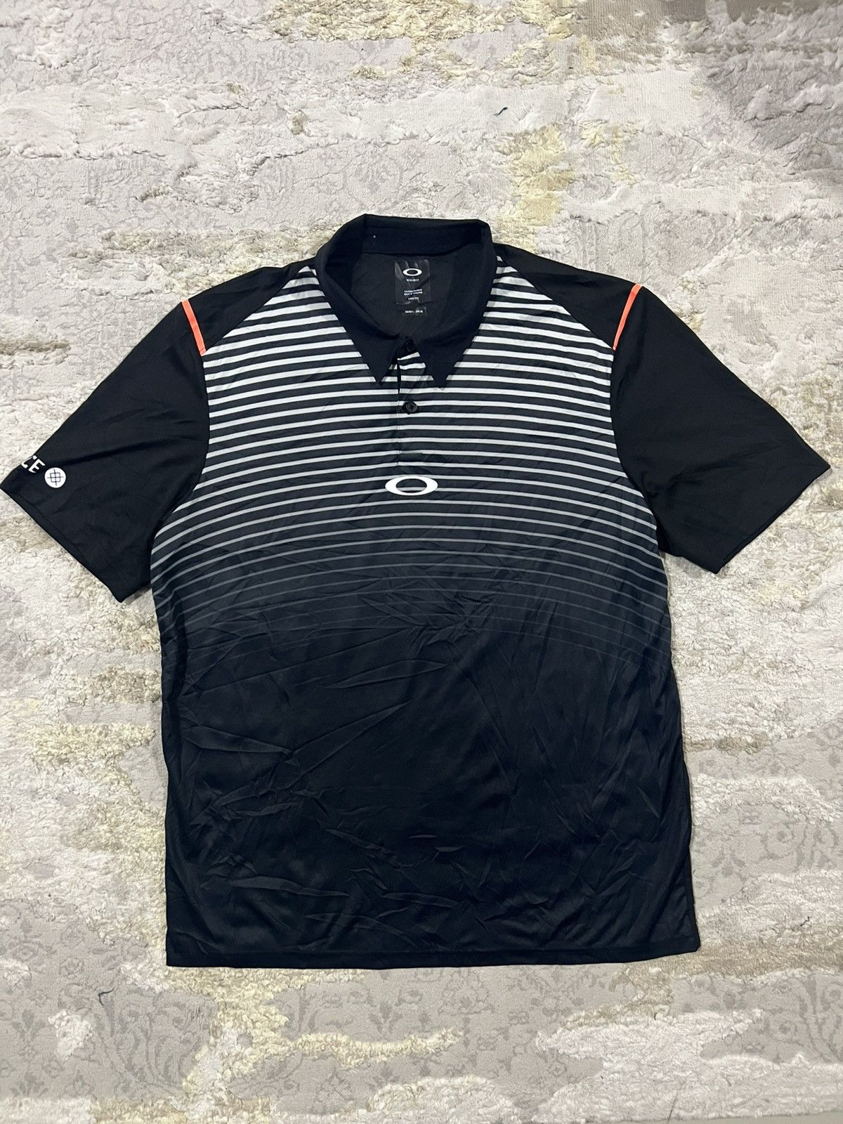 Oakley Y2K Oakley Centre Logo Eclipse Regular Fit Golf Polo Shirt Size US L / EU 52-54 / 3 - 1 Thumbnail