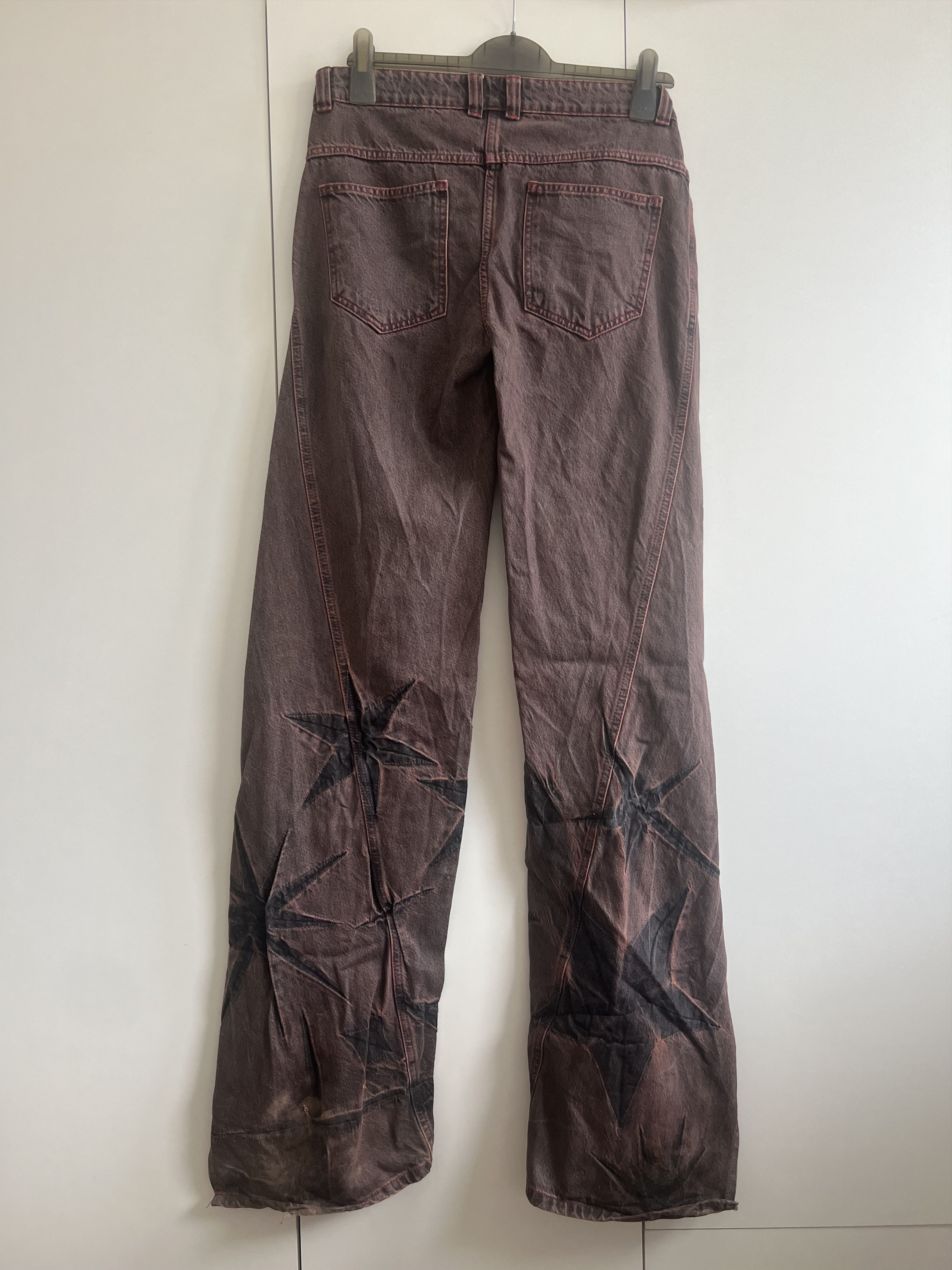 SSENSE Masha Popova RUNWAY Washed Brown Boyfriend Rust Jeans Size US 31 - 7 Thumbnail