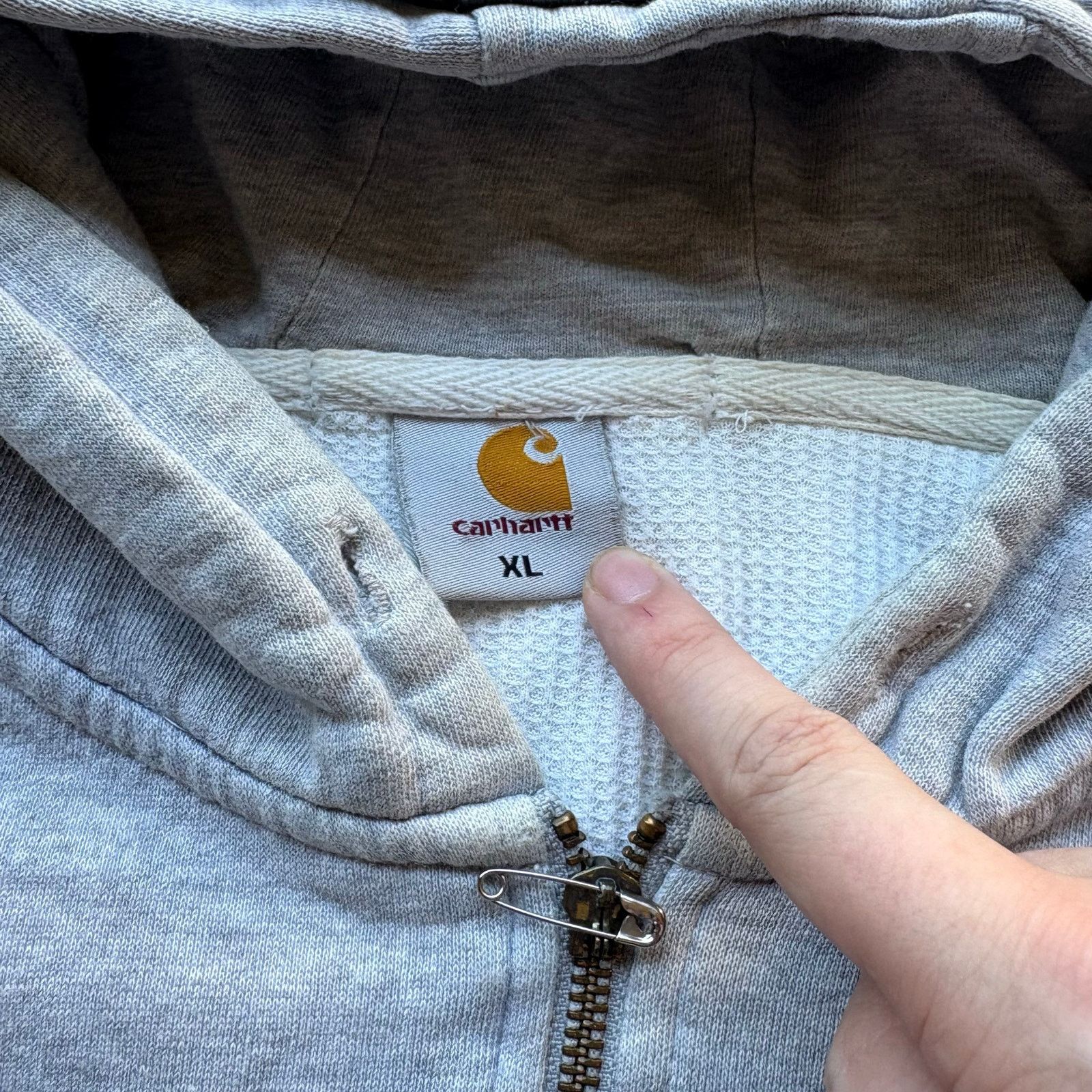 Carhartt Beautiful Vintage Waffle Thermal Carhartt Hoodie Size US XL / EU 56 / 4 - 6 Thumbnail