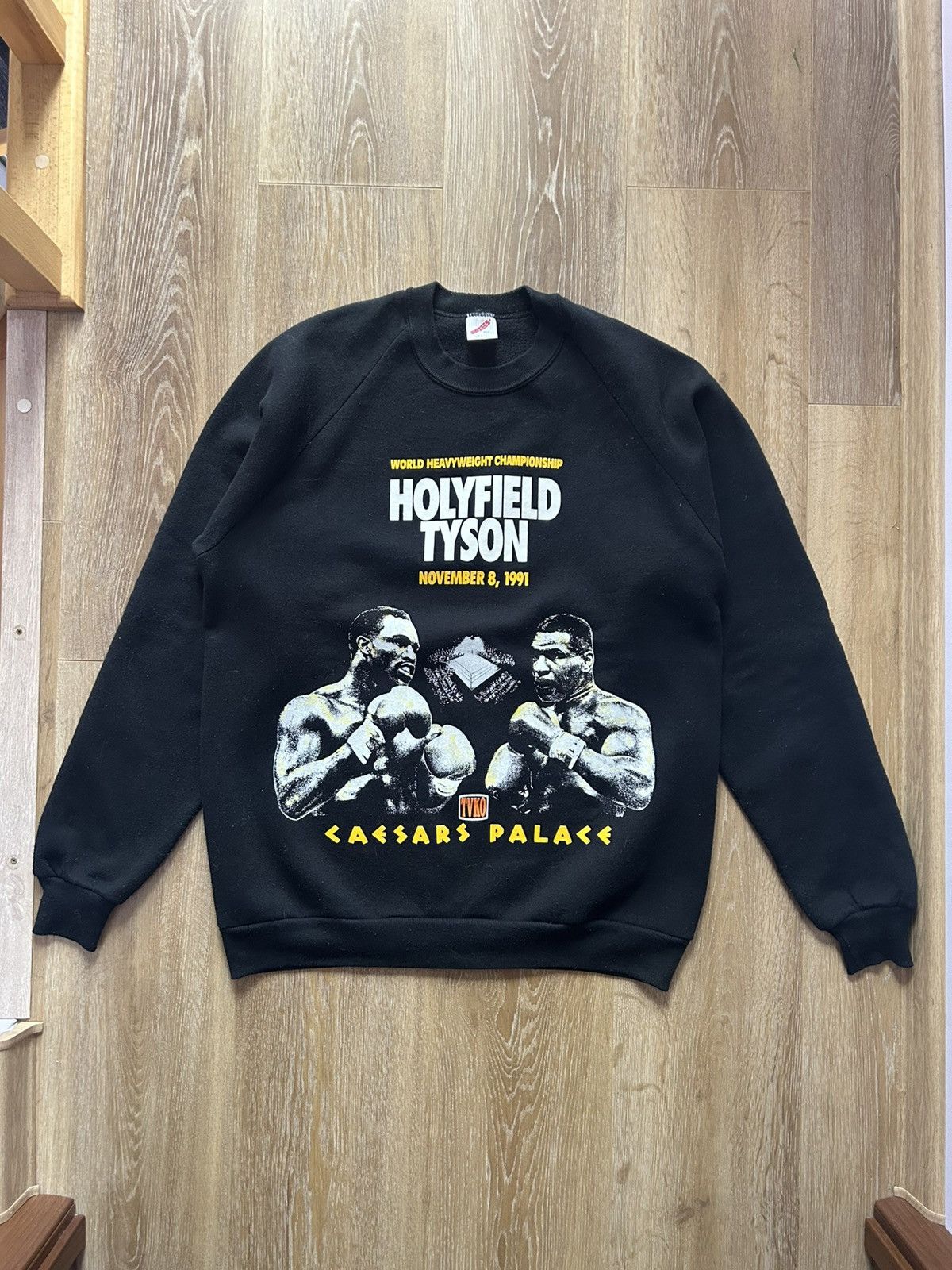 Rap Tees Vintage 1991 Mike Tyson vs Holyfield Crewneck Sweater Size US L / EU 52-54 / 3 - 1 Thumbnail