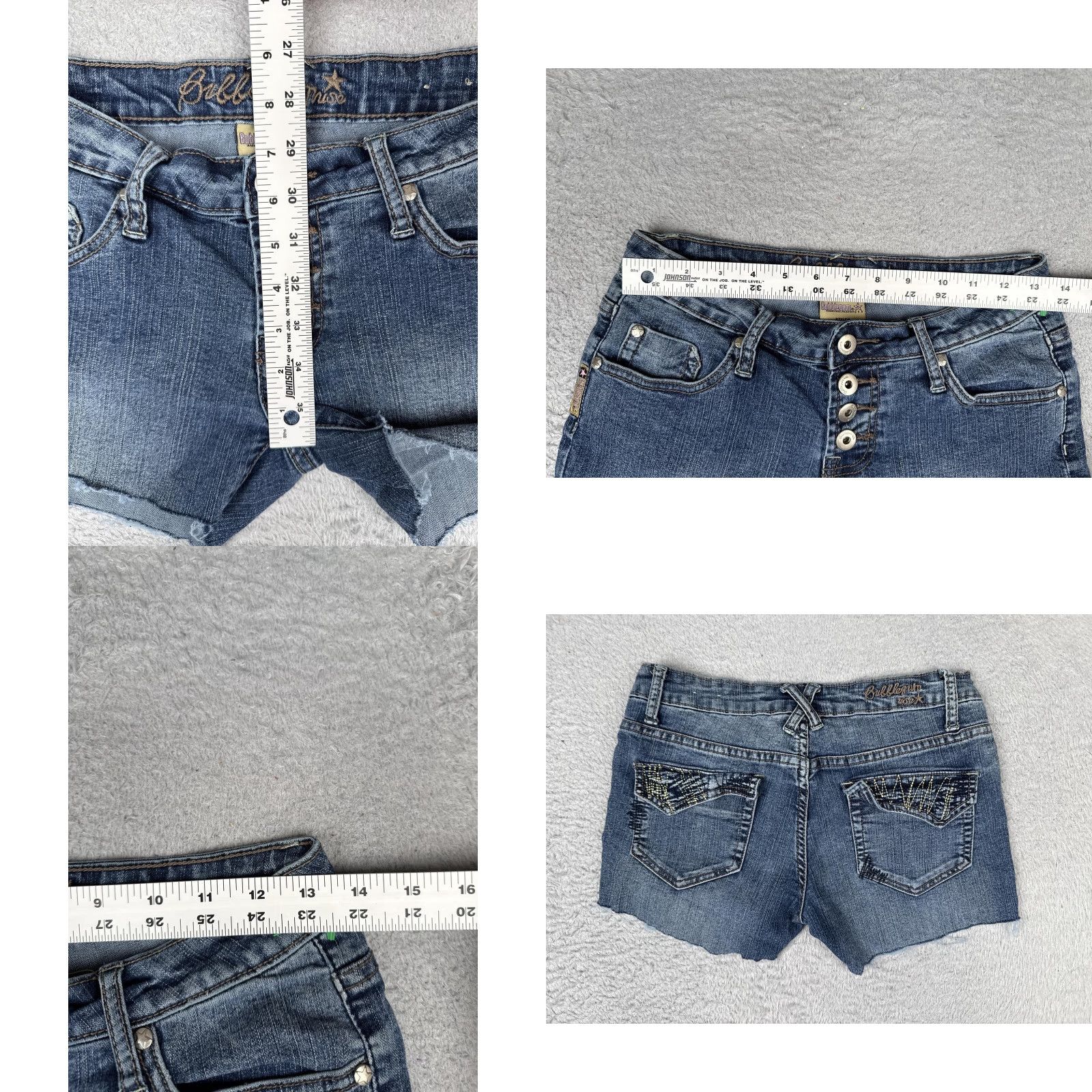 Vintage Bubblegum Shorts Womens 28 Cut-Off Denim 5-Pocket Embroidered Pockets Blue Button Fly Vintage No Size 28" / US 6 / IT 42 - 8 Thumbnail