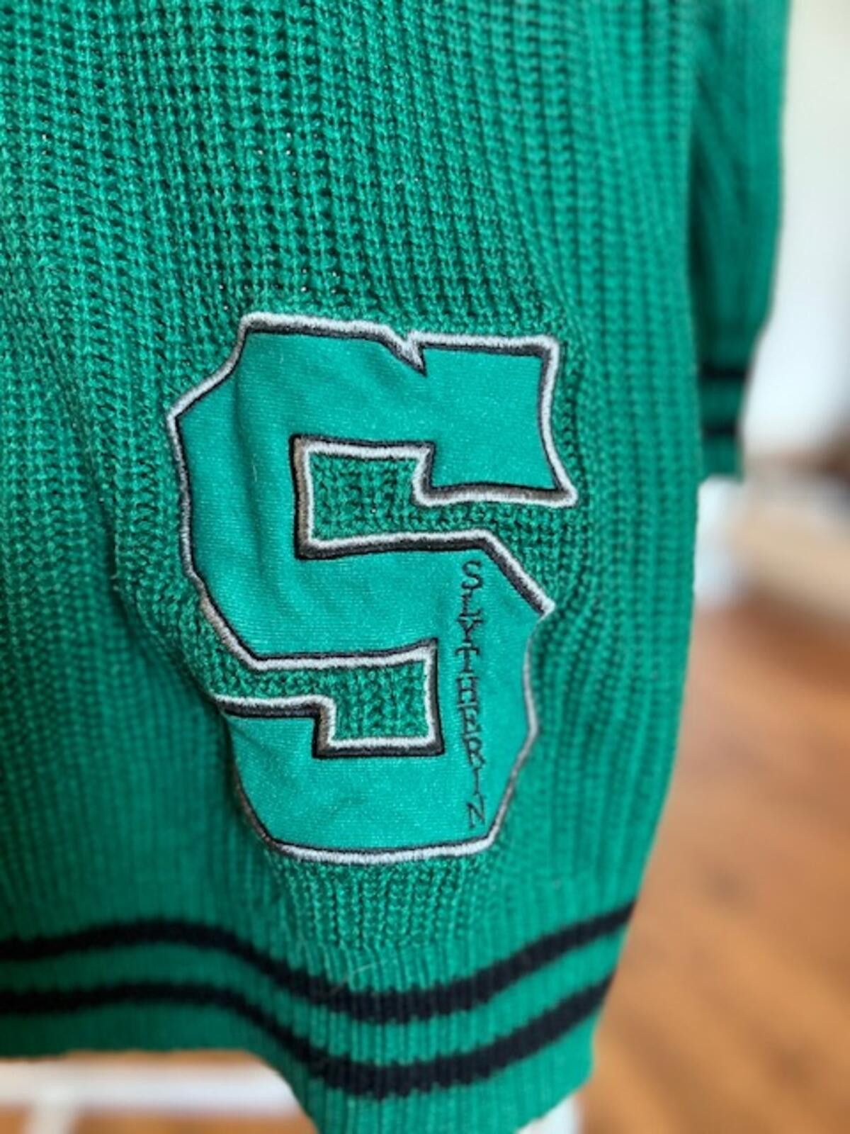 Unknown London Harry Potter Green Slytherin Knit Sweater Dress w Patches L Size L / US 10 / IT 46 - 2 Thumbnail