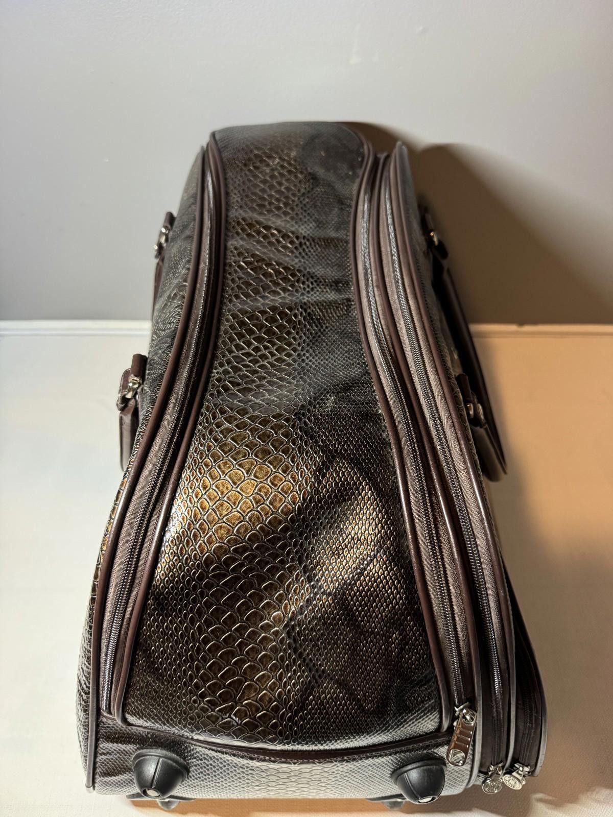 Montblanc Vintage Montblanc Brown Leather Trolley Suitcase with Wheels Size ONE SIZE - 8 Thumbnail
