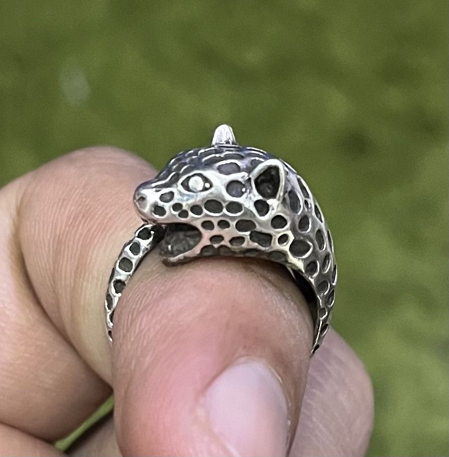 Jewelry × Vintage Rare Vintage Leopard Silver Ring Size ONE SIZE - 2 Thumbnail