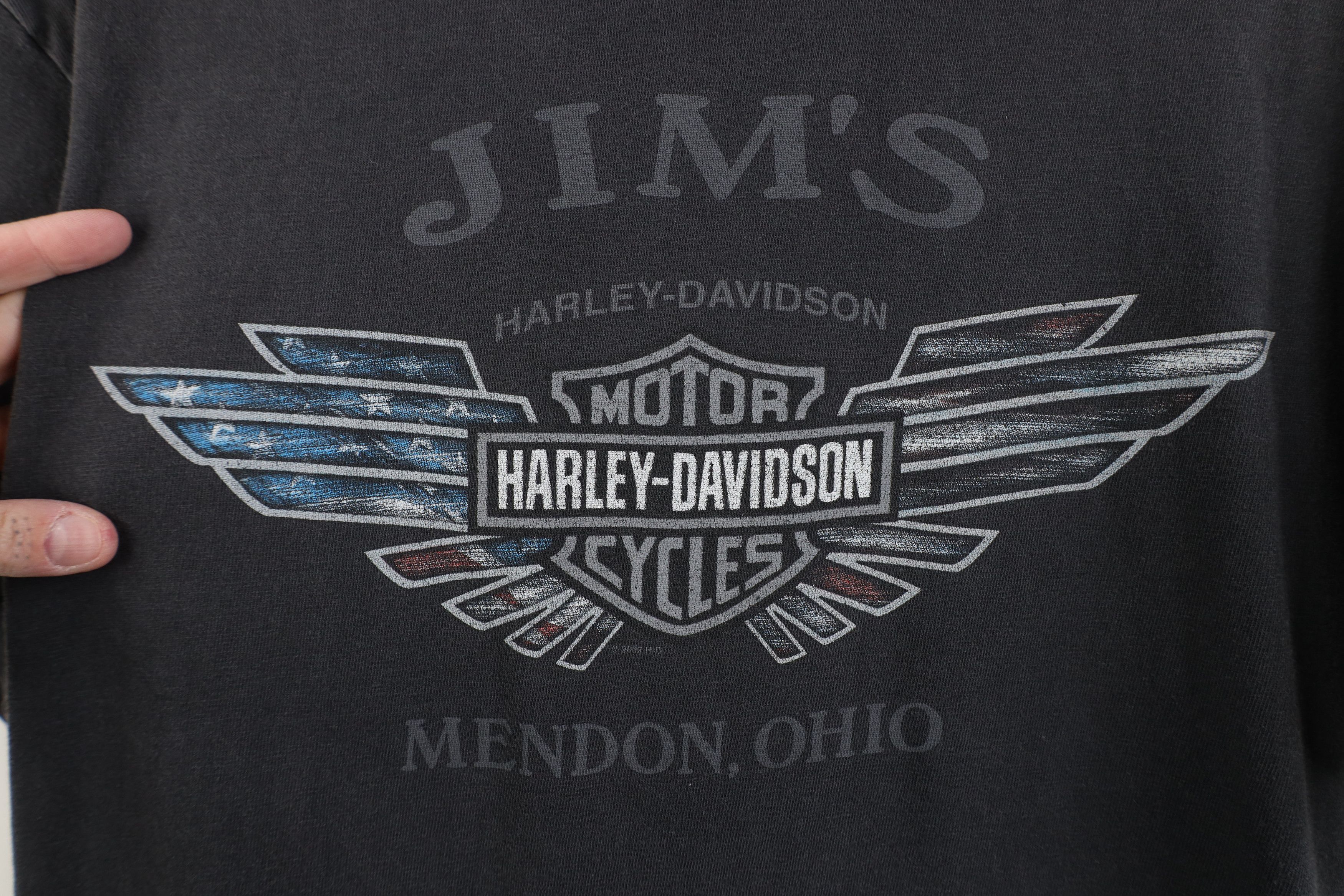 Harley Davidson Vintage Y2K 2002 Harley Davidson Eagle Flag T-Shirt USA Size US M / EU 48-50 / 2 - 13 Thumbnail