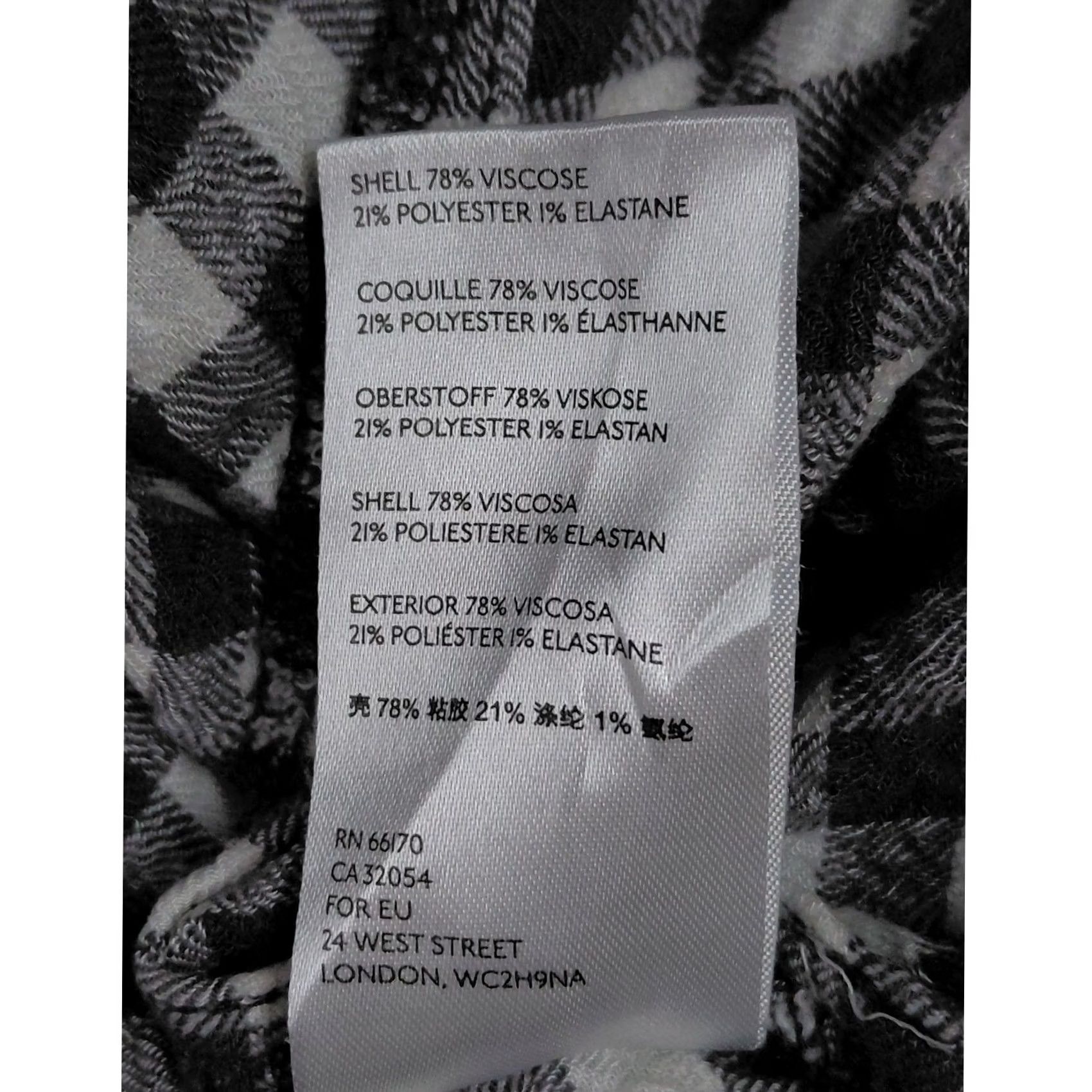 Anthropologie Anthropologie Button-Up Shirt Black White Plaid Viscose—M, Women’s, Long Sleeve, Regular Fit Size M / US 6-8 / IT 42-44 - 7 Thumbnail