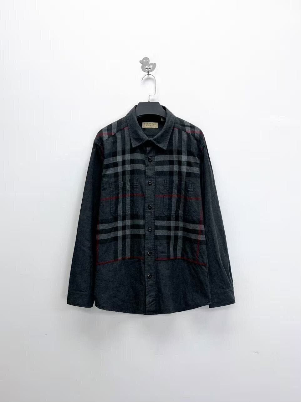 Burberry burberry dark gray plaid shirt jacket xxl Size US XXL / EU 58 / 5 - 1 Thumbnail